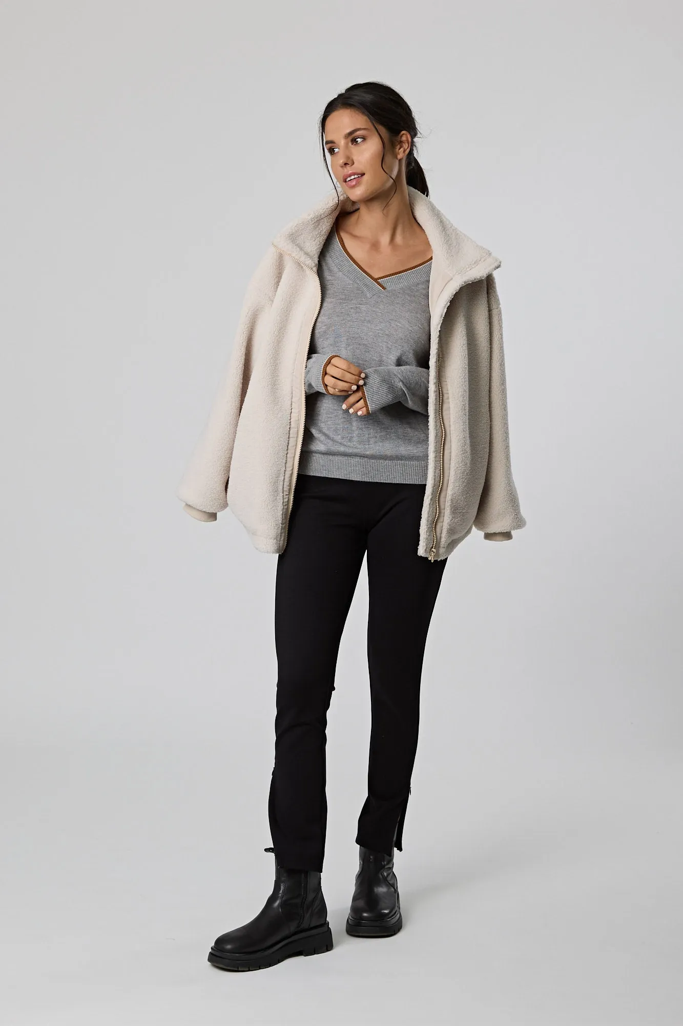 Reset V Sweater - Grey Marle