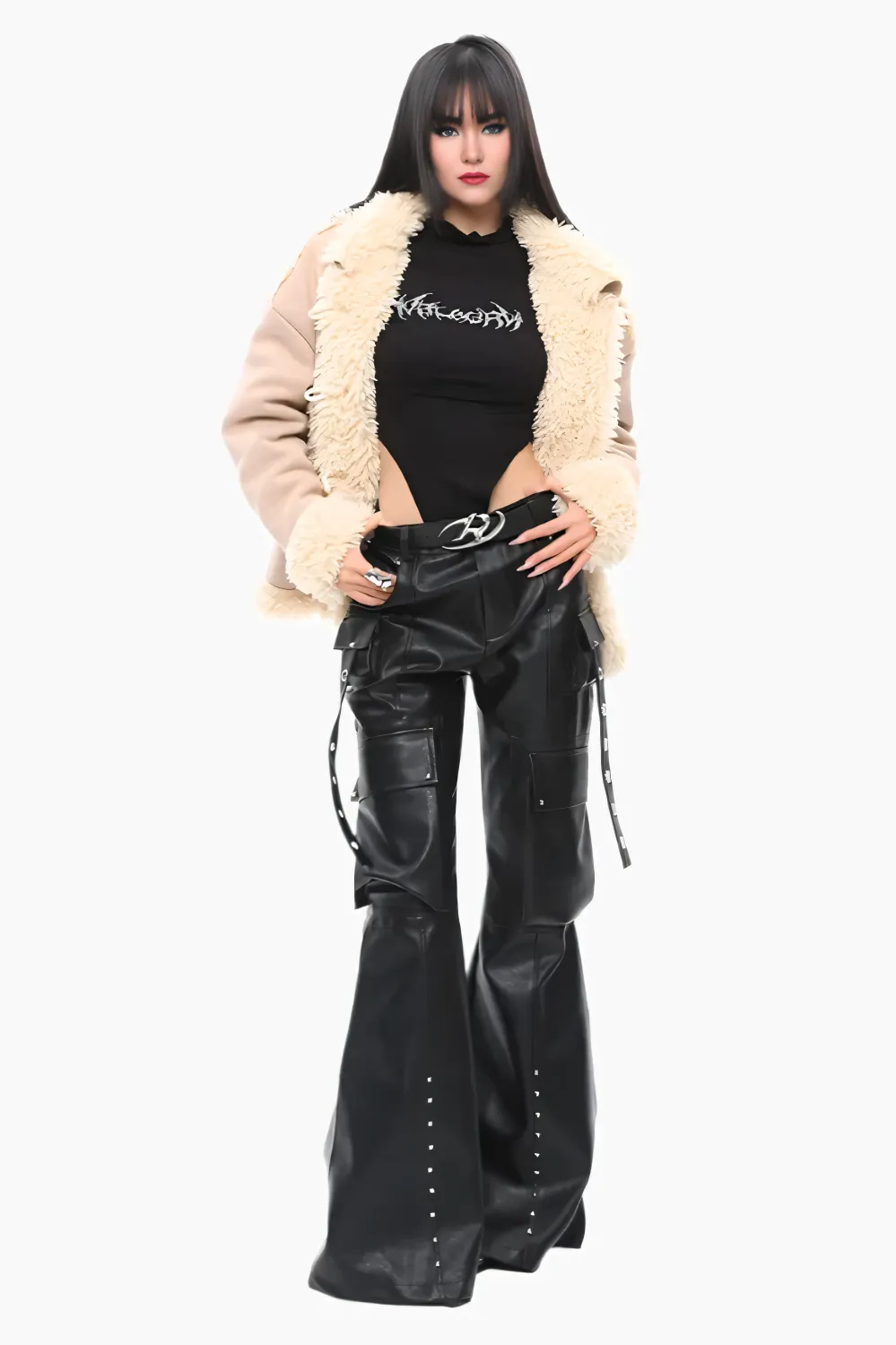 Rivet Rebel Wide-Leg Pants