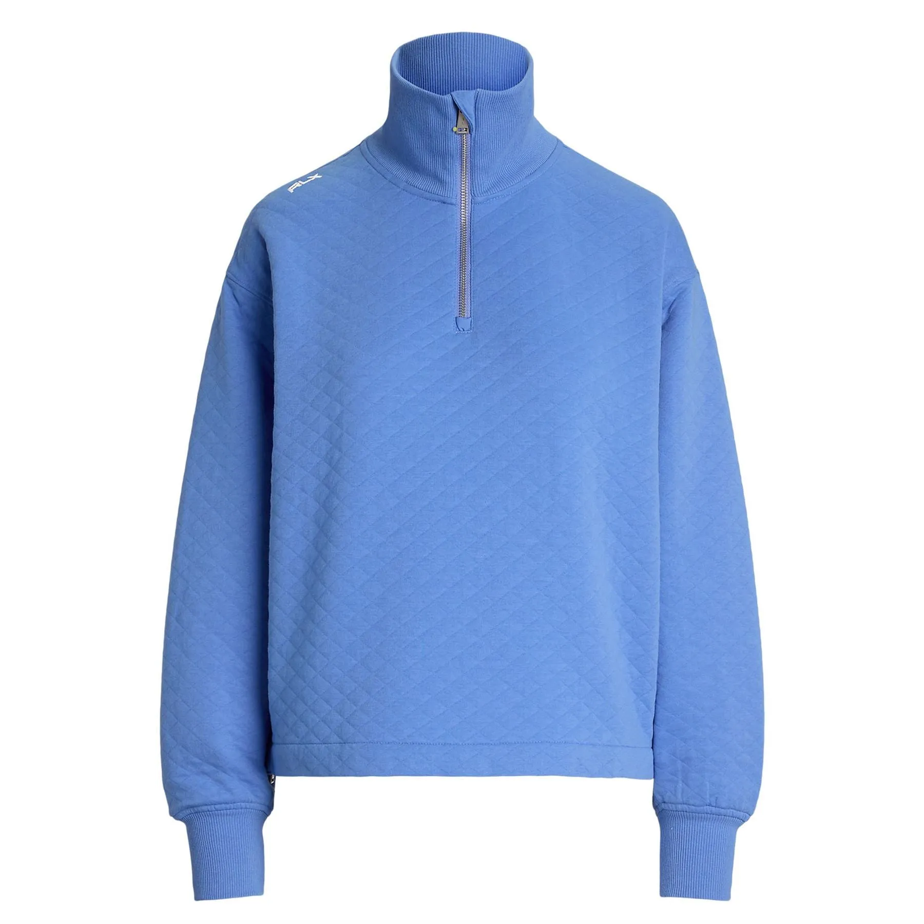 RLX Half Zip Quilted Double Knit Sweater Summer Blue