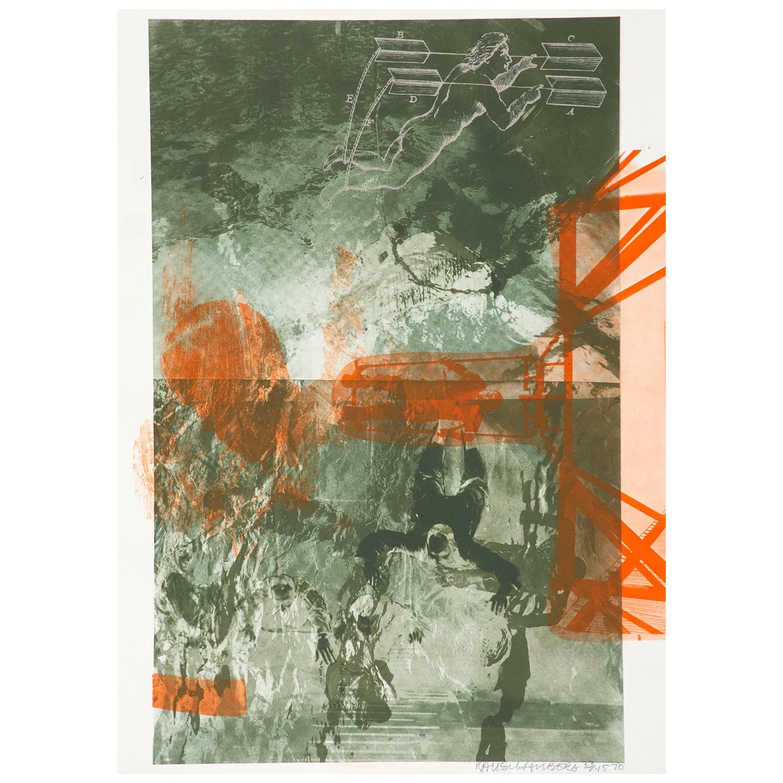 ROBERT RAUSCHENBERG "BAIT (STONED MOON)" LITHOGRAPH, 1970