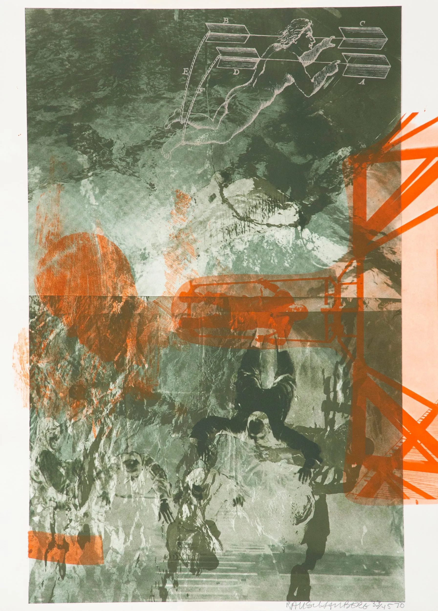 ROBERT RAUSCHENBERG "BAIT (STONED MOON)" LITHOGRAPH, 1970