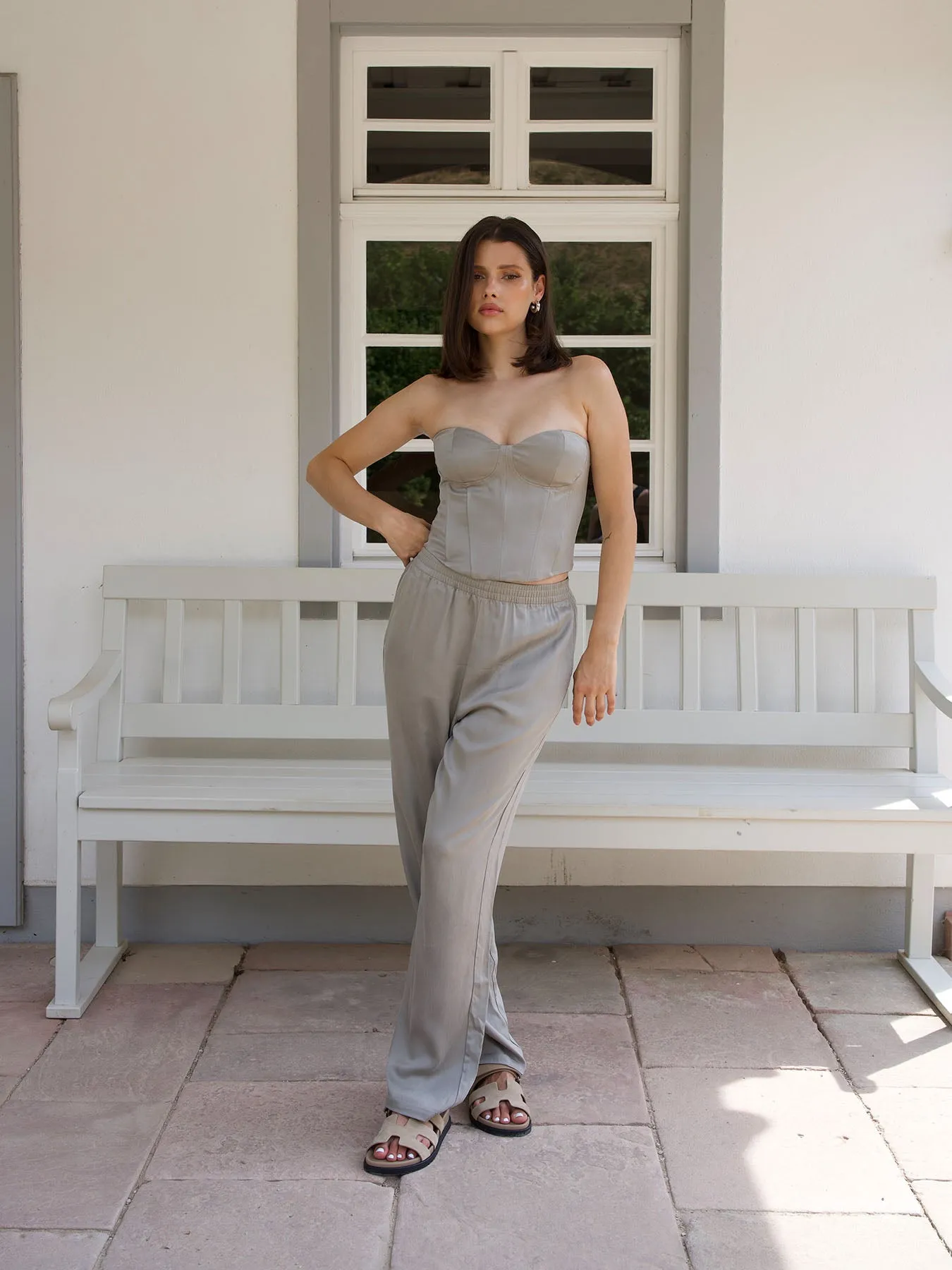ROMANTIC - Wide Leg Pants • Stone