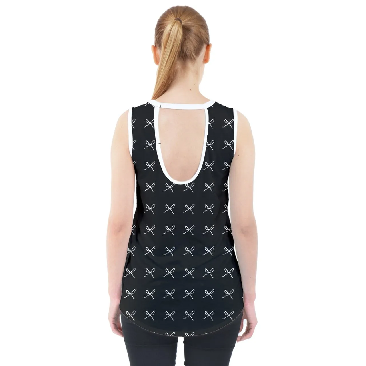 Rows of Bows dark Cut Out Tank Top