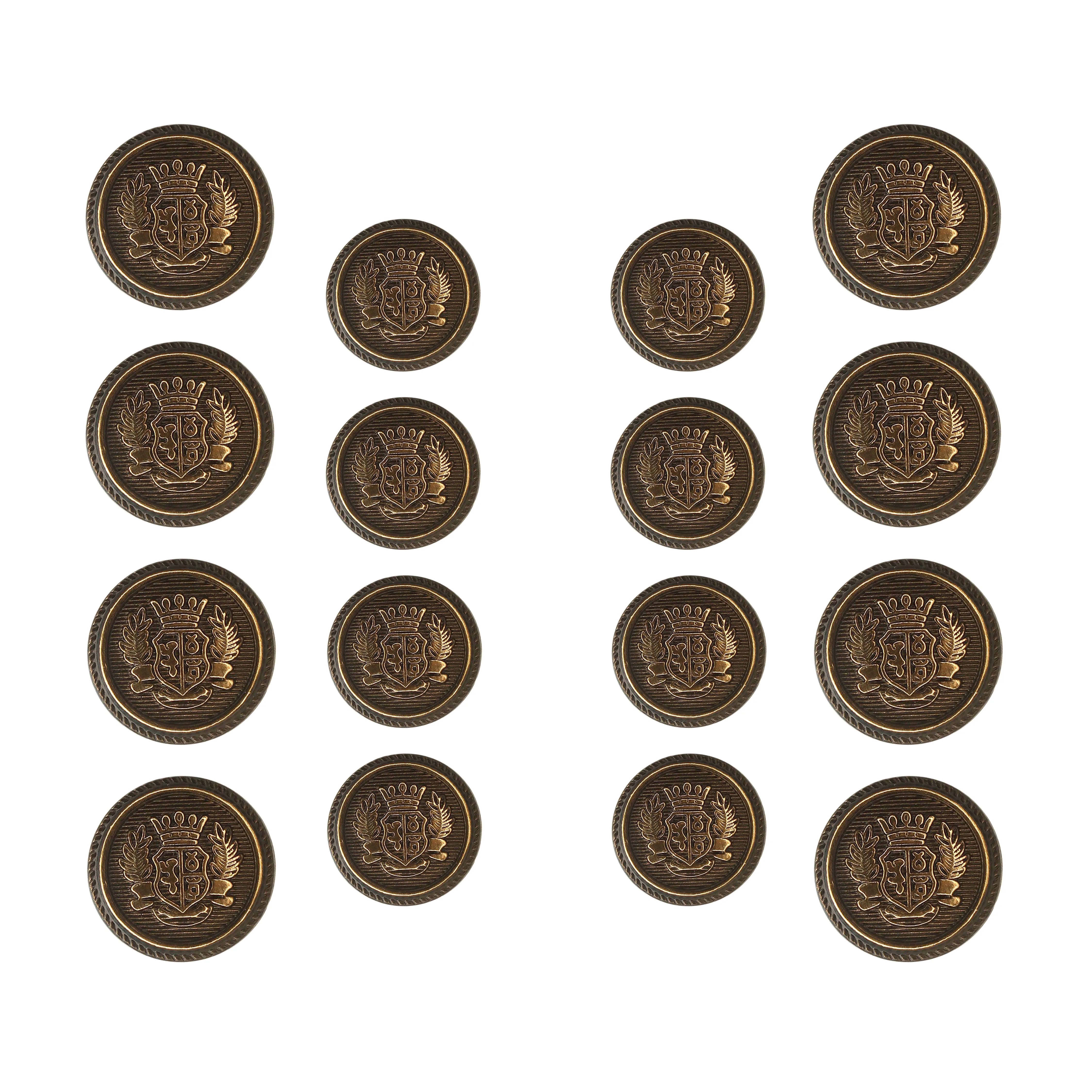 Royal imperial crest Metal button ( Pack of 8 Big   8 Small)