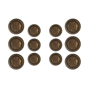 Royal imperial crest Metal Shank button (6 Big   6 Small)