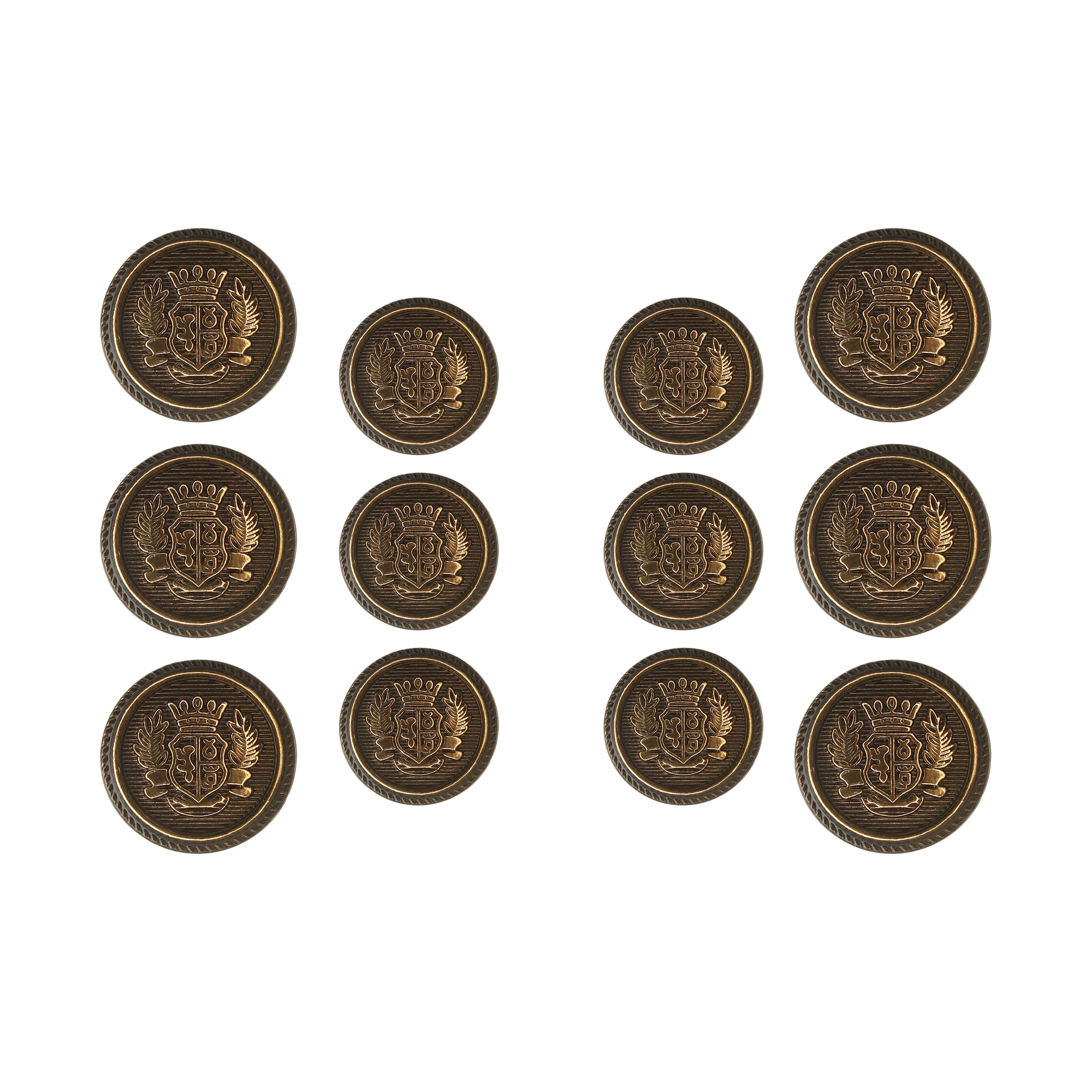 Royal imperial crest Metal Shank button (6 Big   6 Small)
