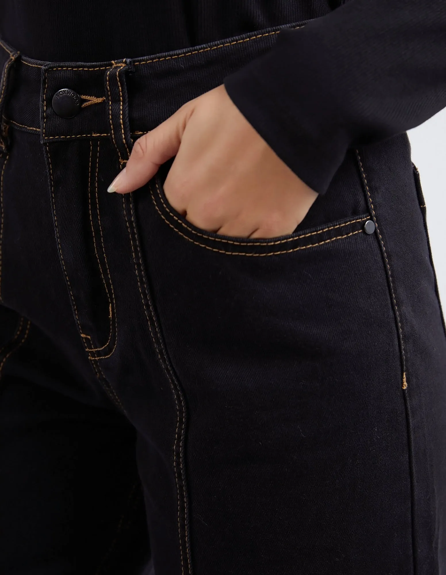 ROYAL WIDE LEG JEAN || BLACK