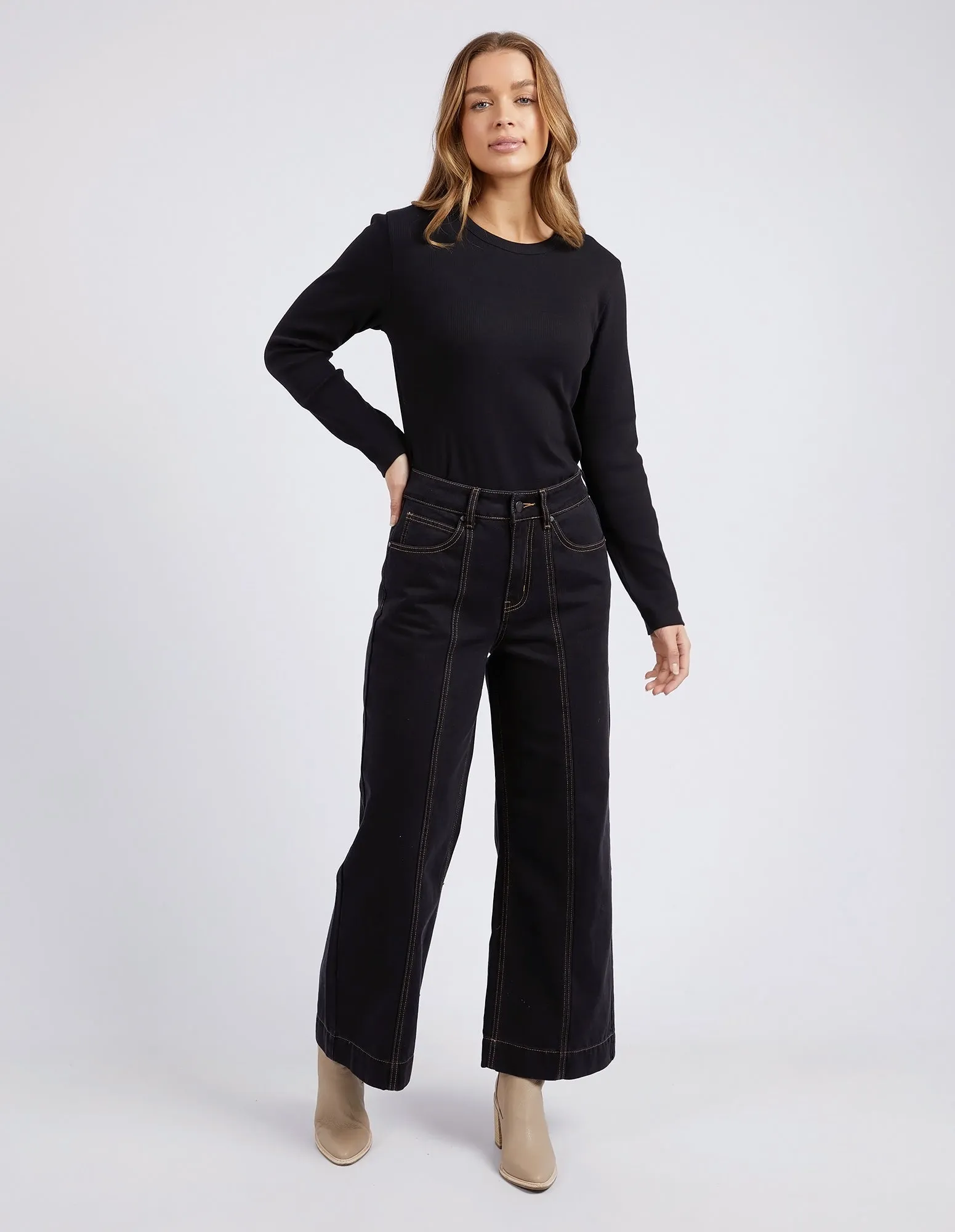 ROYAL WIDE LEG JEAN || BLACK