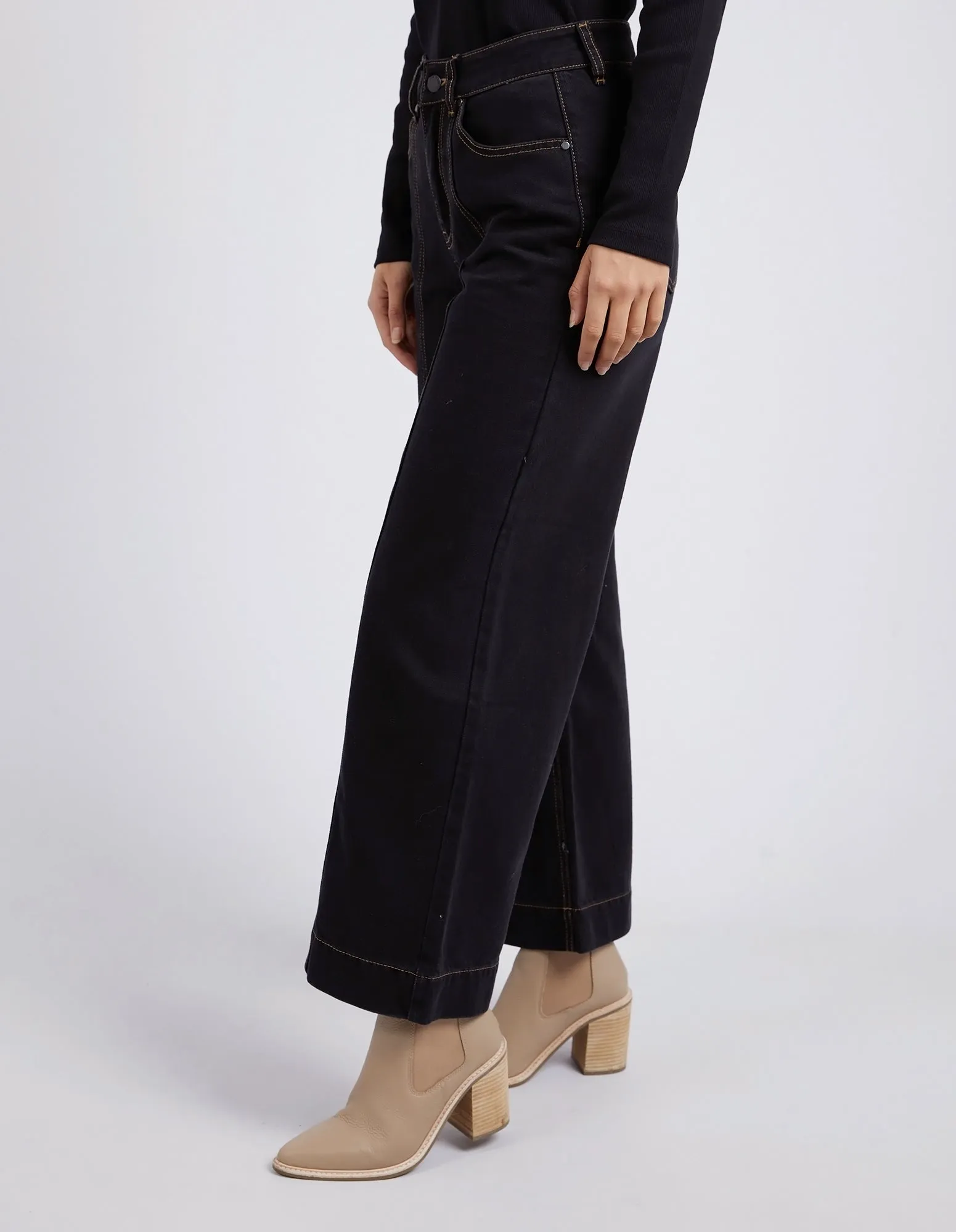 ROYAL WIDE LEG JEAN || BLACK