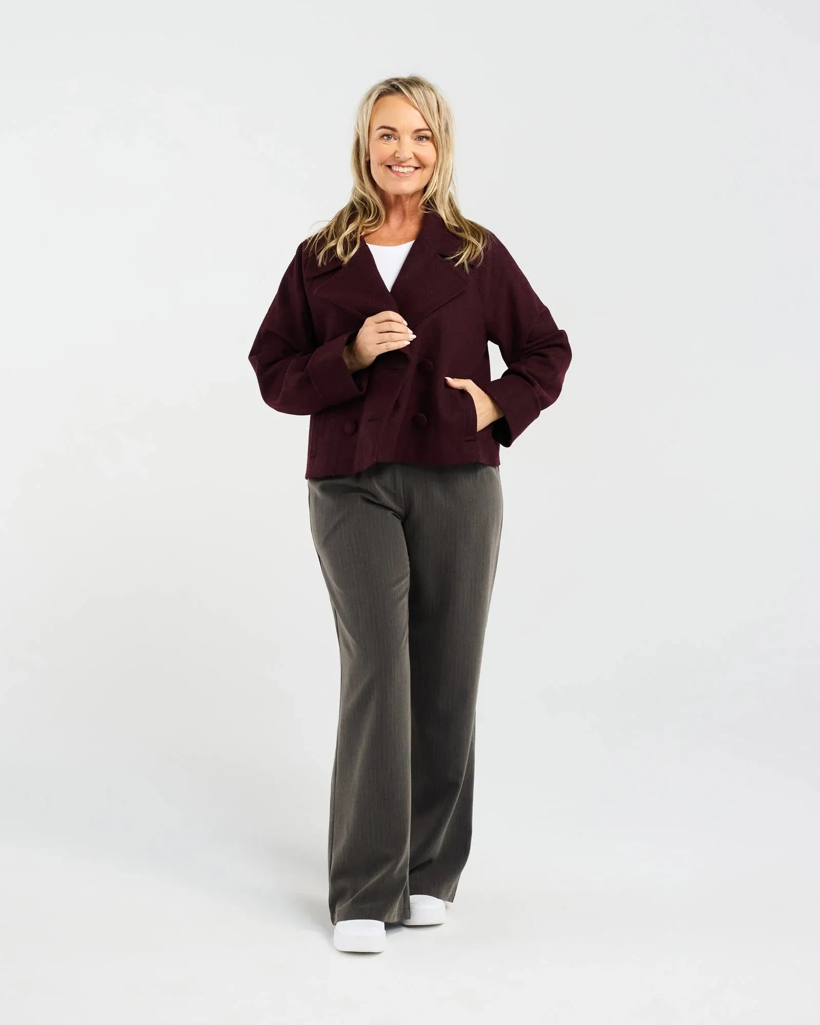 Sabine Crop Pea Coat