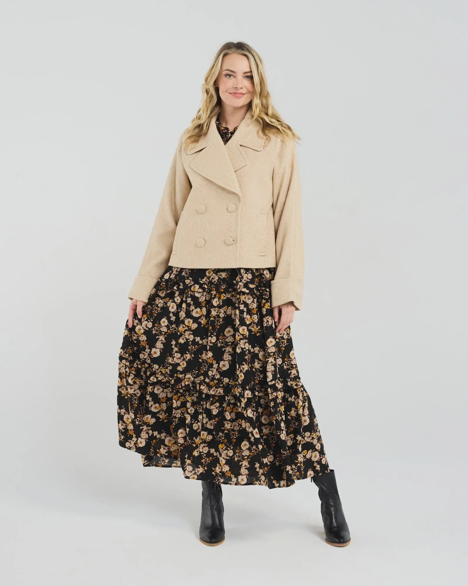 Sabine Crop Pea Coat