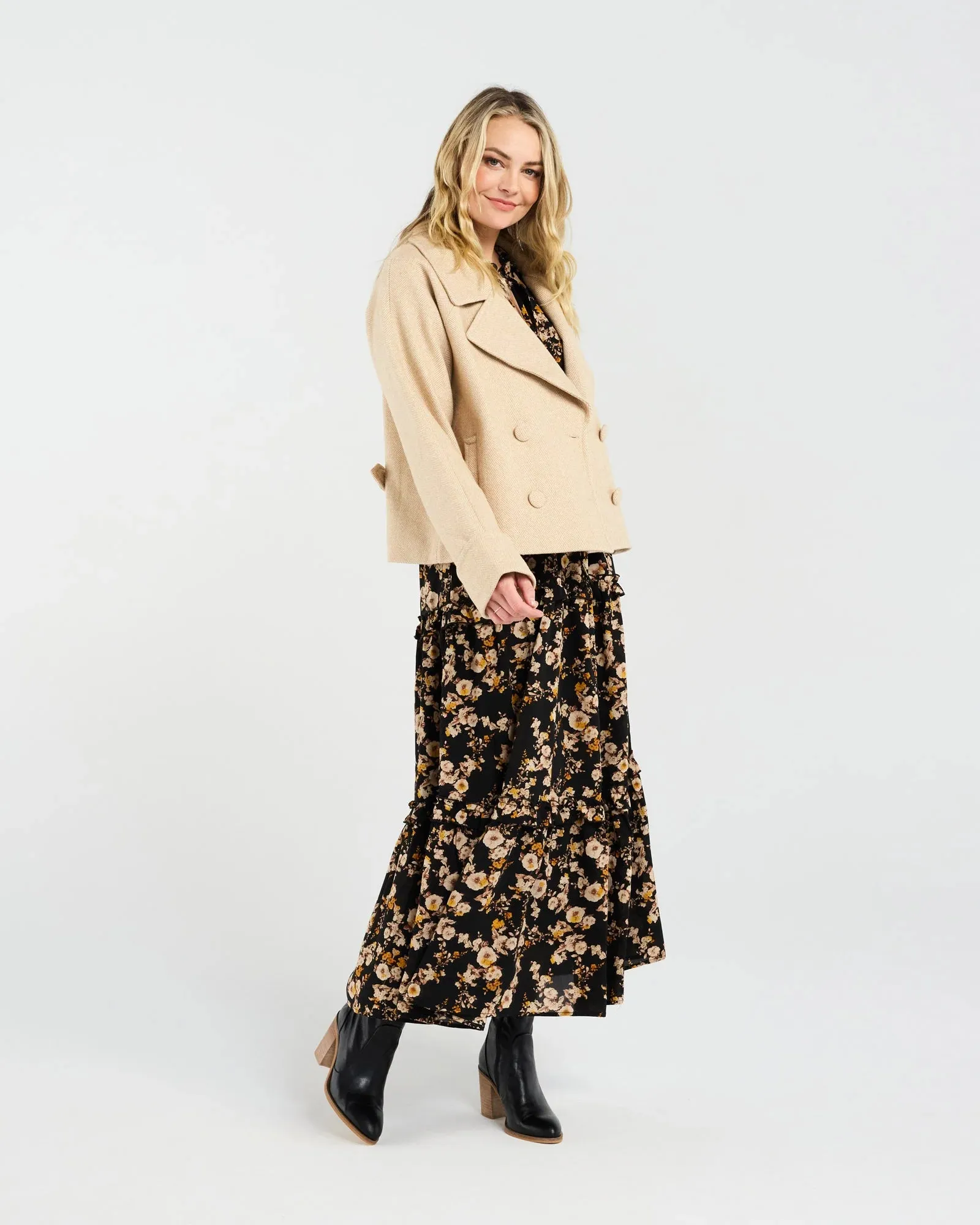 Sabine Crop Pea Coat