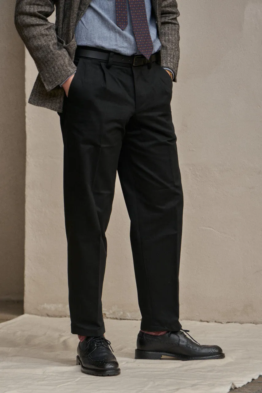 Salvatore Piccolo Pants Marcello SBY245 Brushed Twill Black
