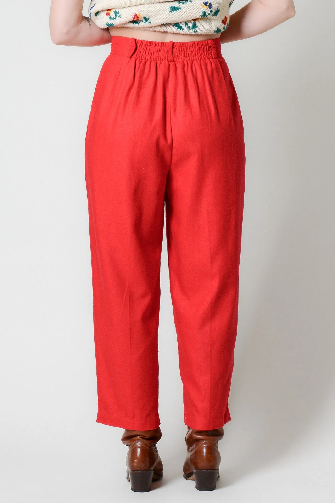Scarlet Raw Silk Pleated Pants ~ 26W