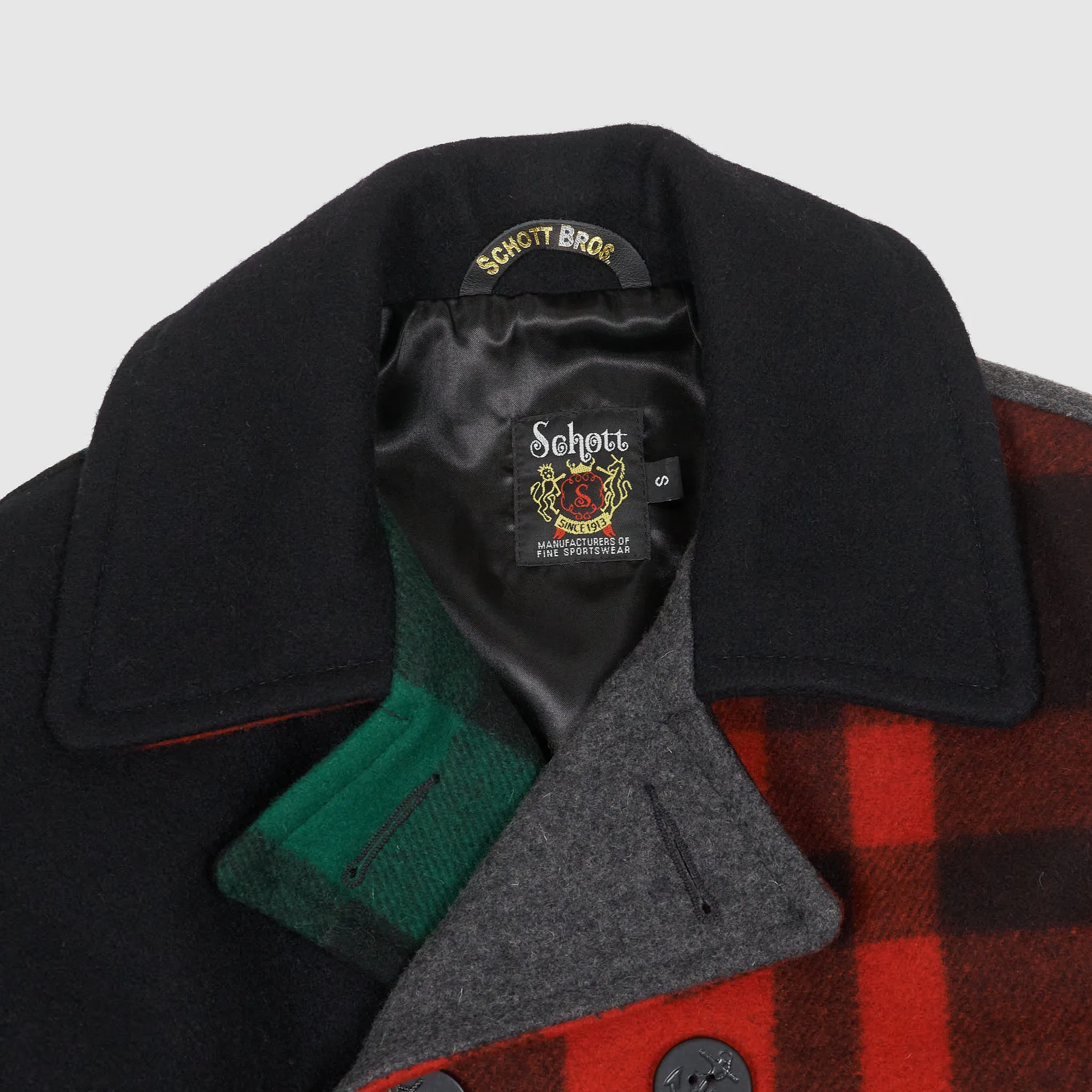 Schott Patchwork Multicolor P-Coat