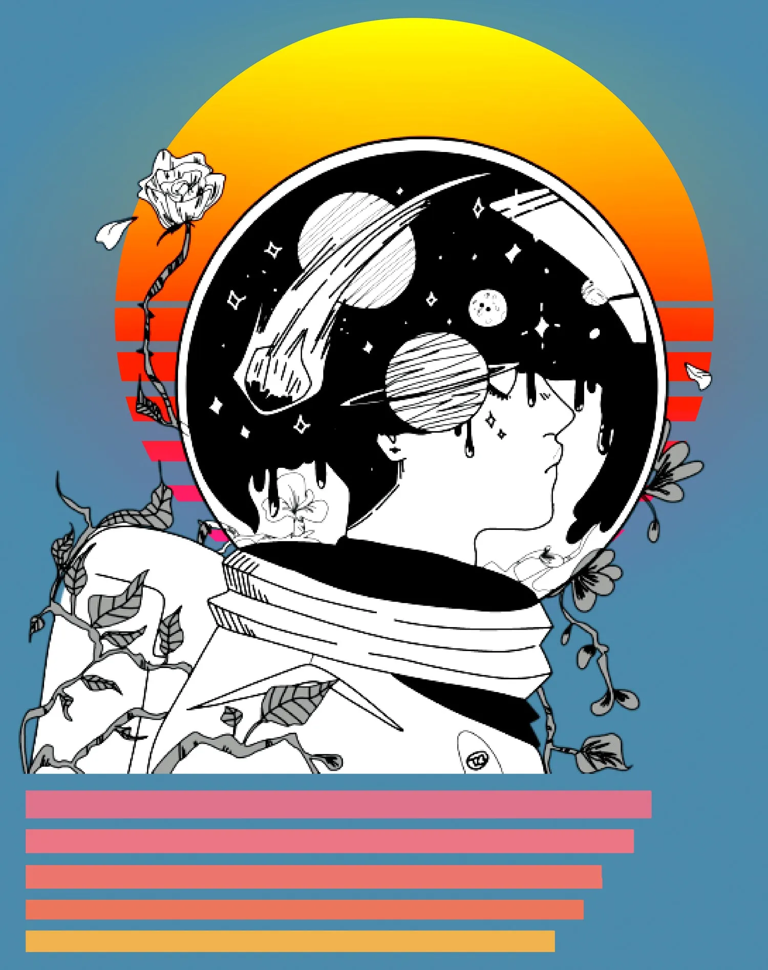Science Space Astronaut Anime Retro Vintage Comic Nerd Geek Official Men's T-shirt