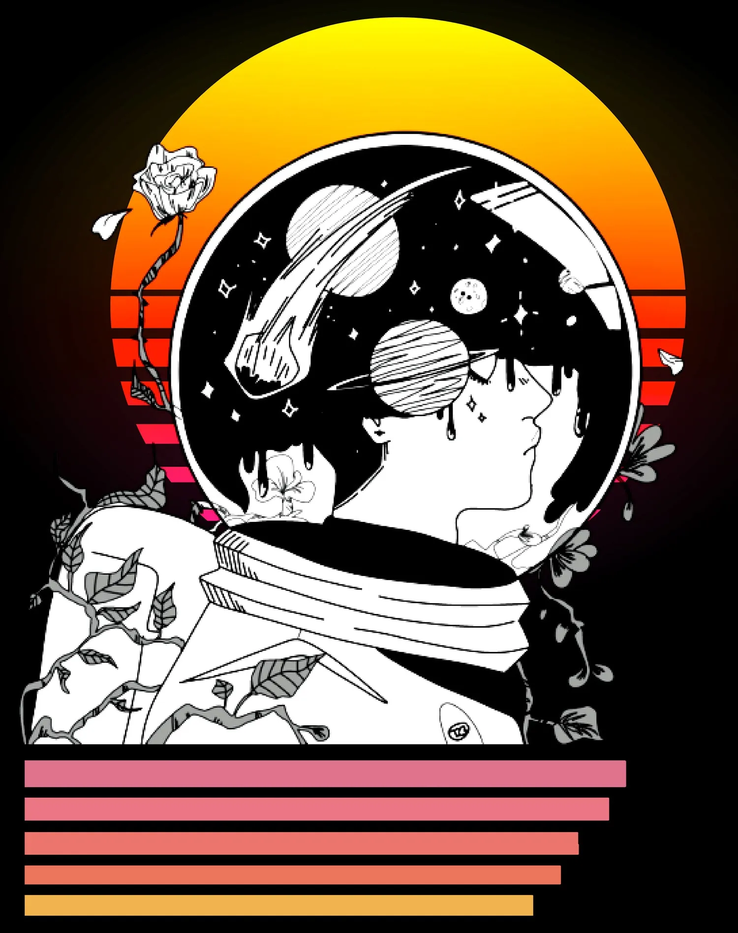 Science Space Astronaut Anime Retro Vintage Comic Nerd Geek Official Men's T-shirt