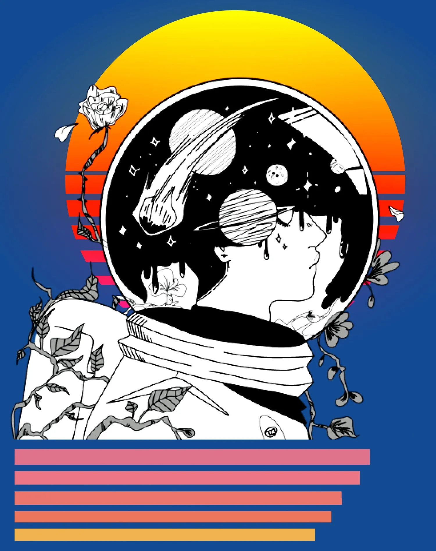 Science Space Astronaut Anime Retro Vintage Comic Nerd Geek Official Men's T-shirt