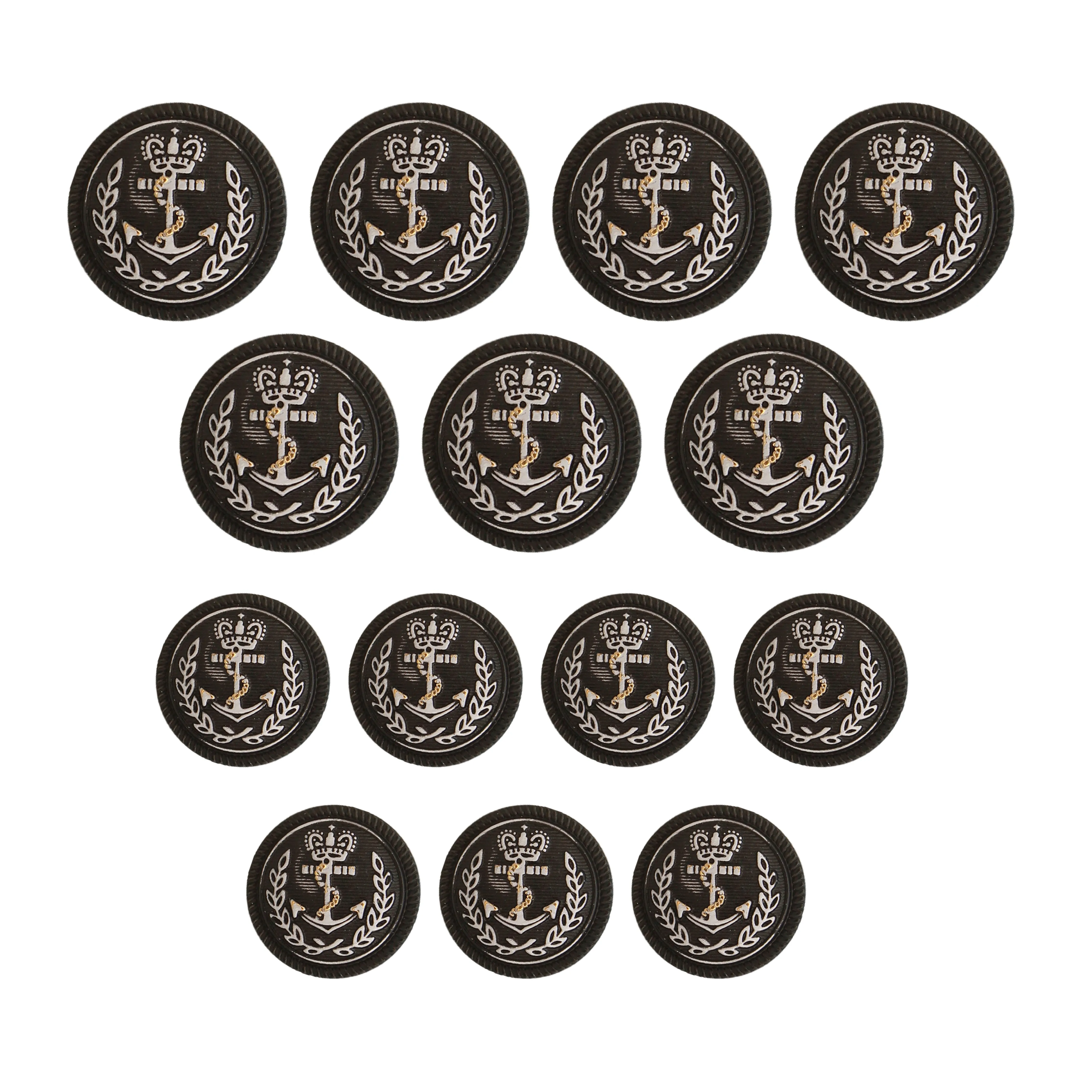 Seafaring Symbol Anchor Design Gold Metal Buttons(7 Big   7 Small)