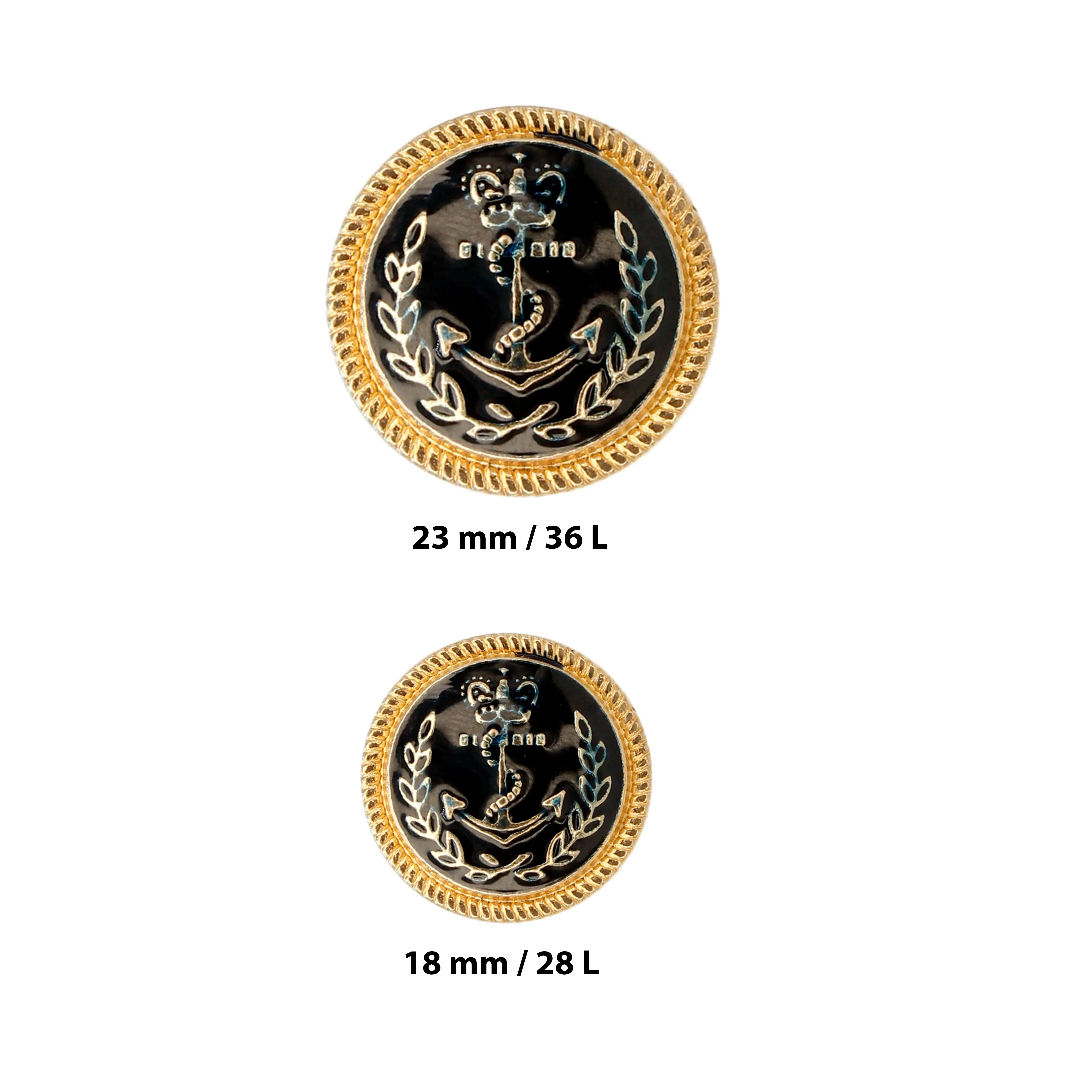 Seafaring Symbol Anchor Design Gold Metal Buttons(7 Big   7 Small)
