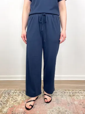 Seamed Wide Leg Pant in Dark Navy