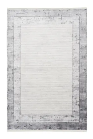 Serenity Gray Viscose Woven Modern Living Room Rug 7811