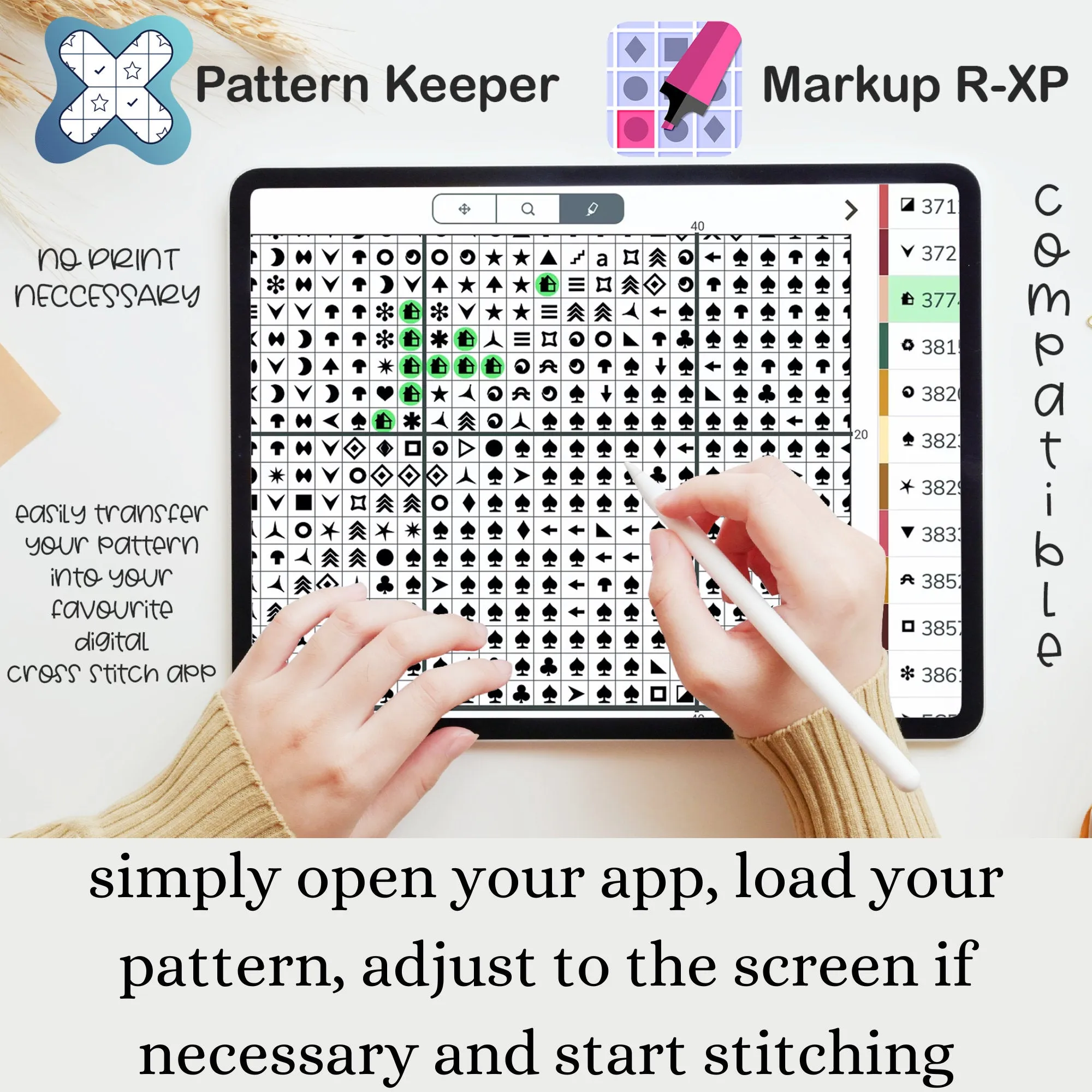 Set of 3 Cross Stitch Pattern, Instant PDF Download, Tea Time Decor, Embroidery Tutorial, Counted Stitch Pattern, Modern Wall Art, DIY Decor