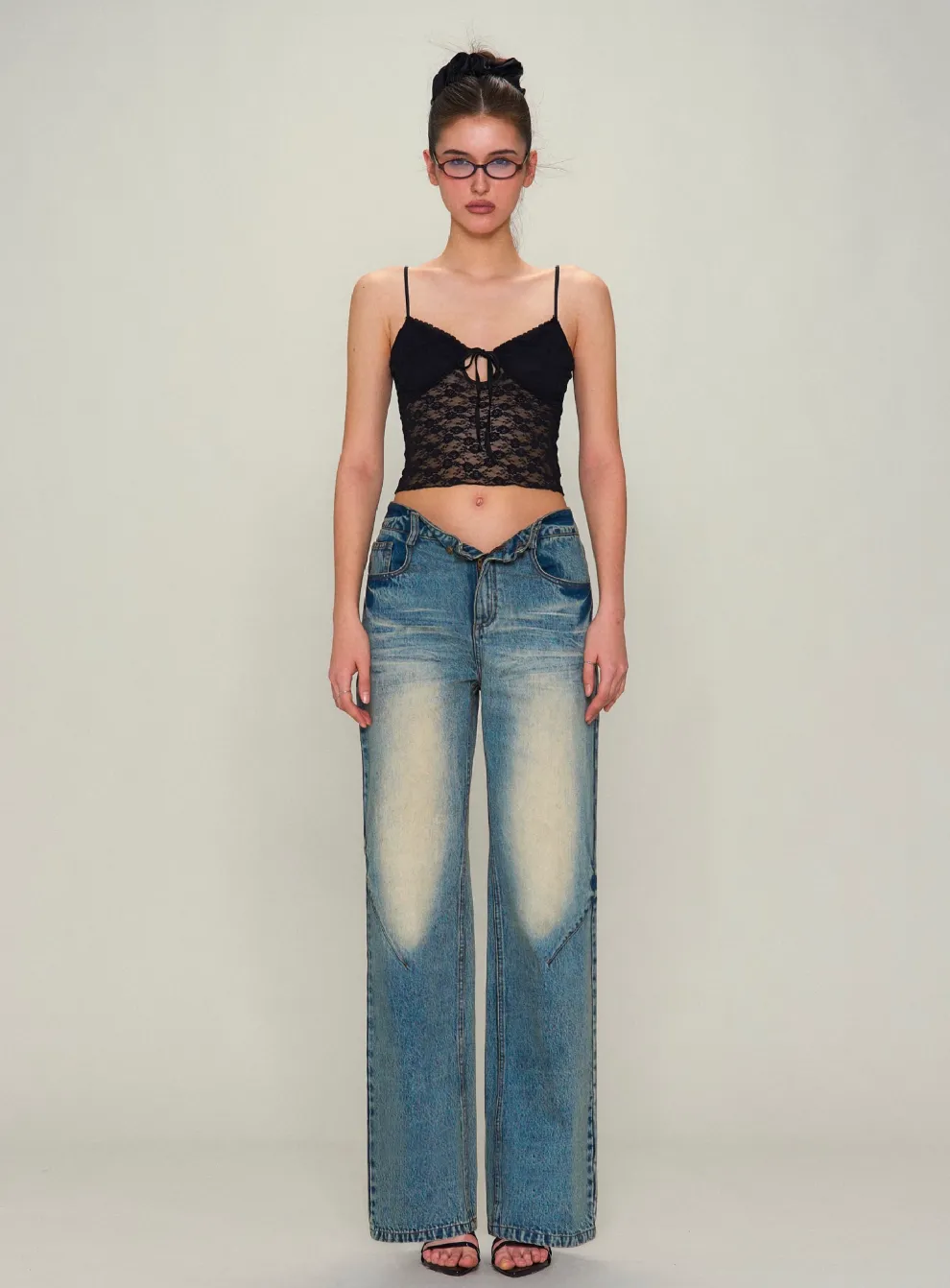 Sheer Lace Cutout Cami