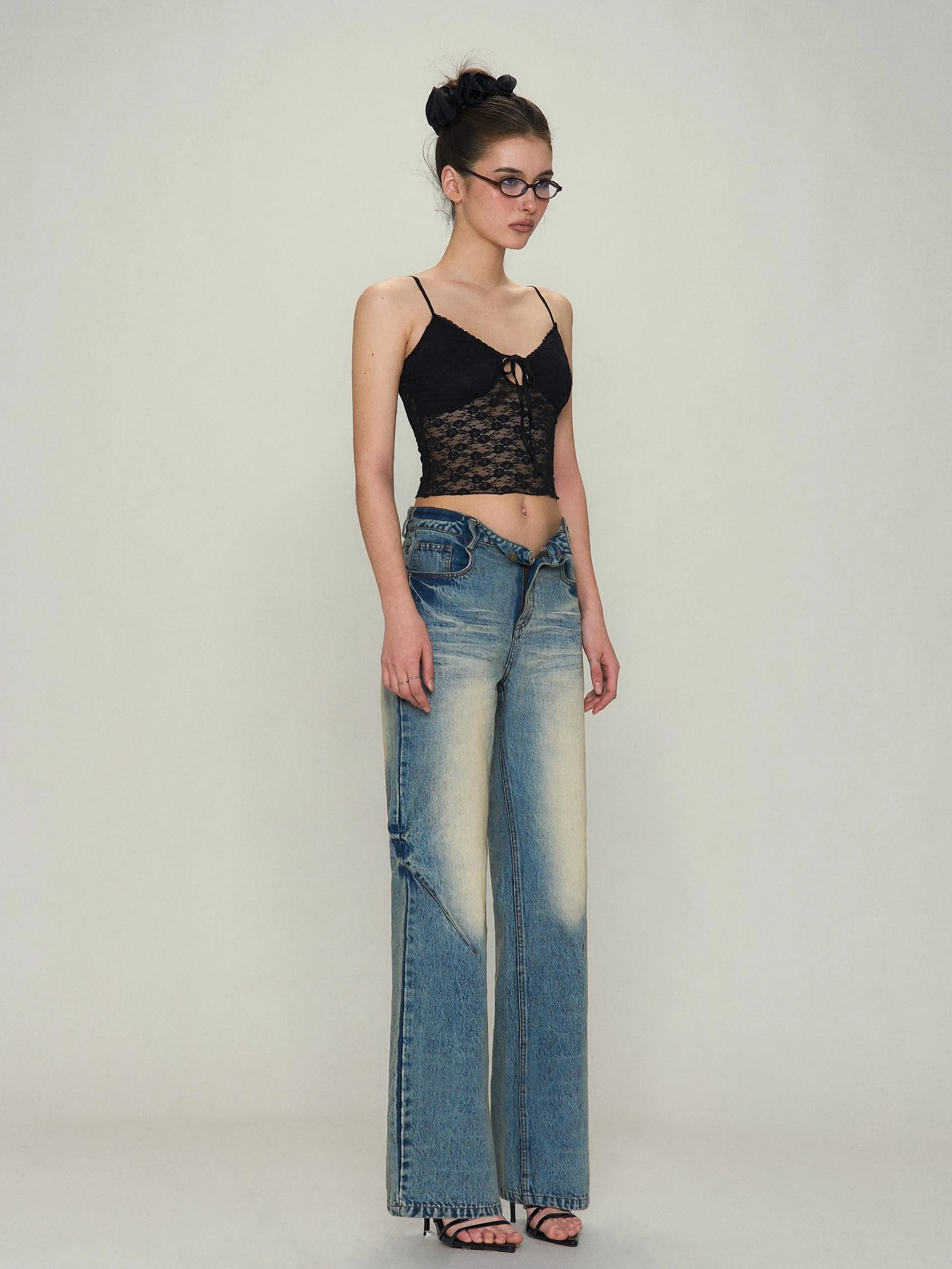 Sheer Lace Cutout Cami