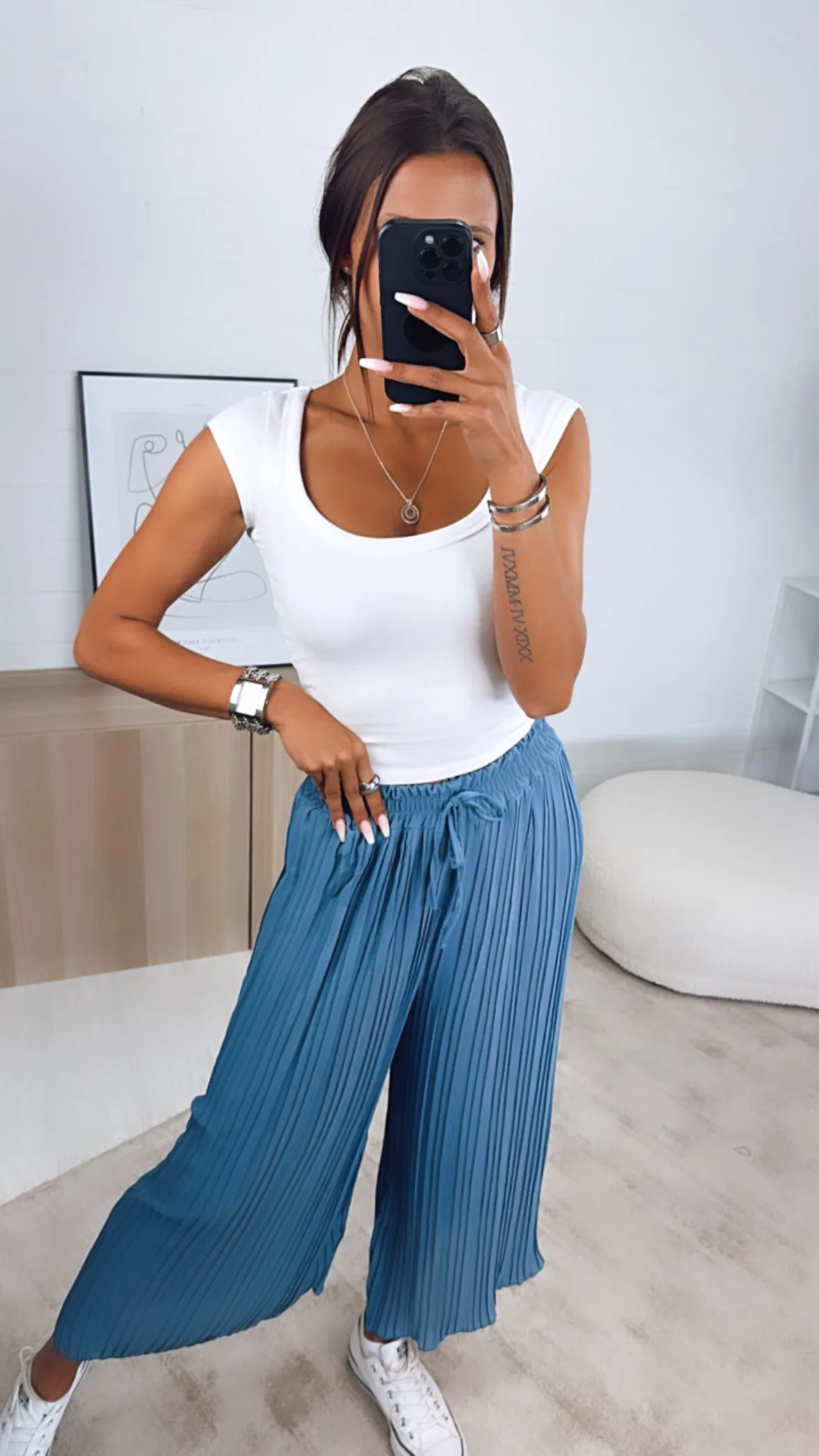 Sheila | Dove Blue Pleated trousers One size