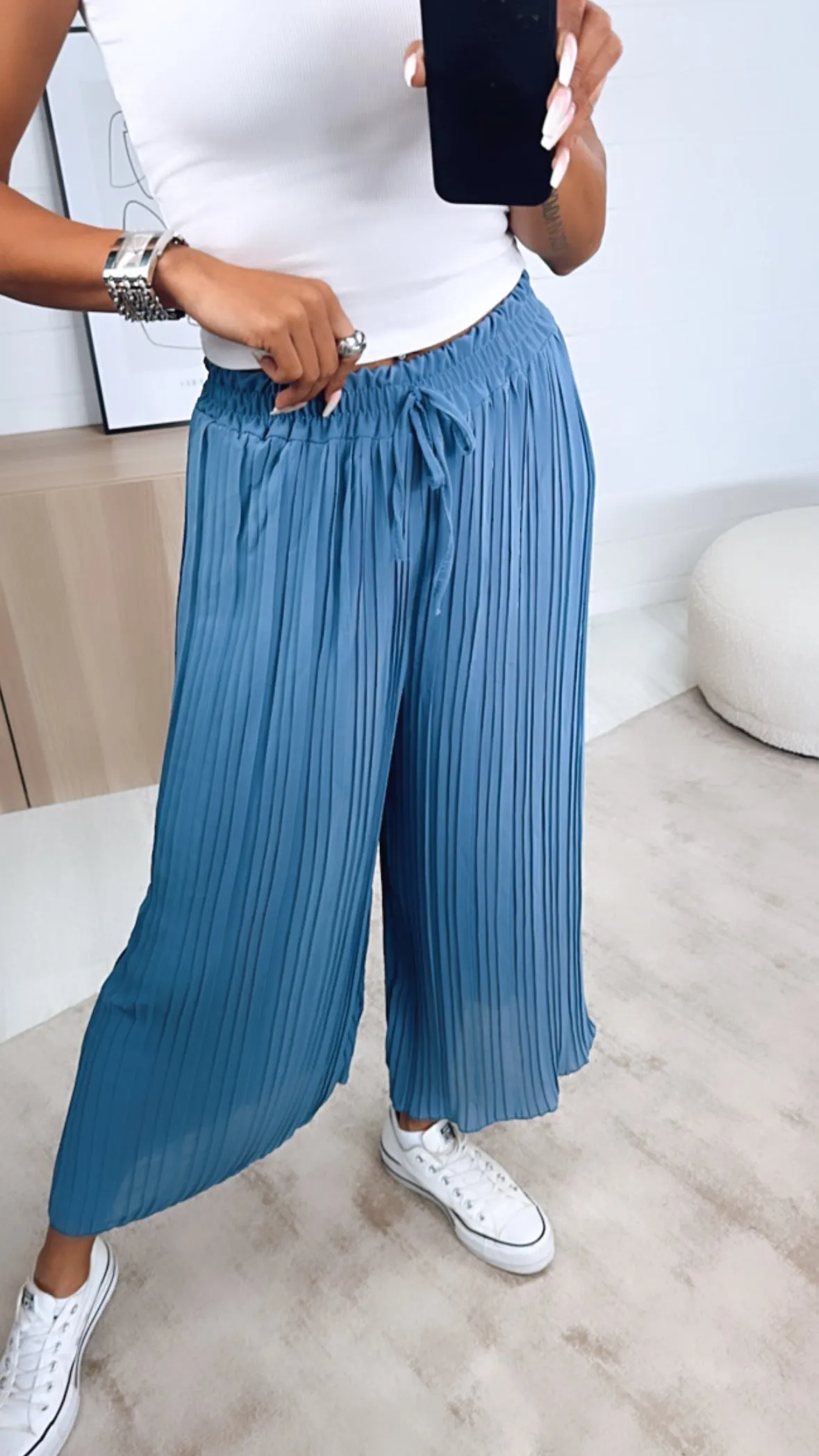 Sheila | Dove Blue Pleated trousers One size