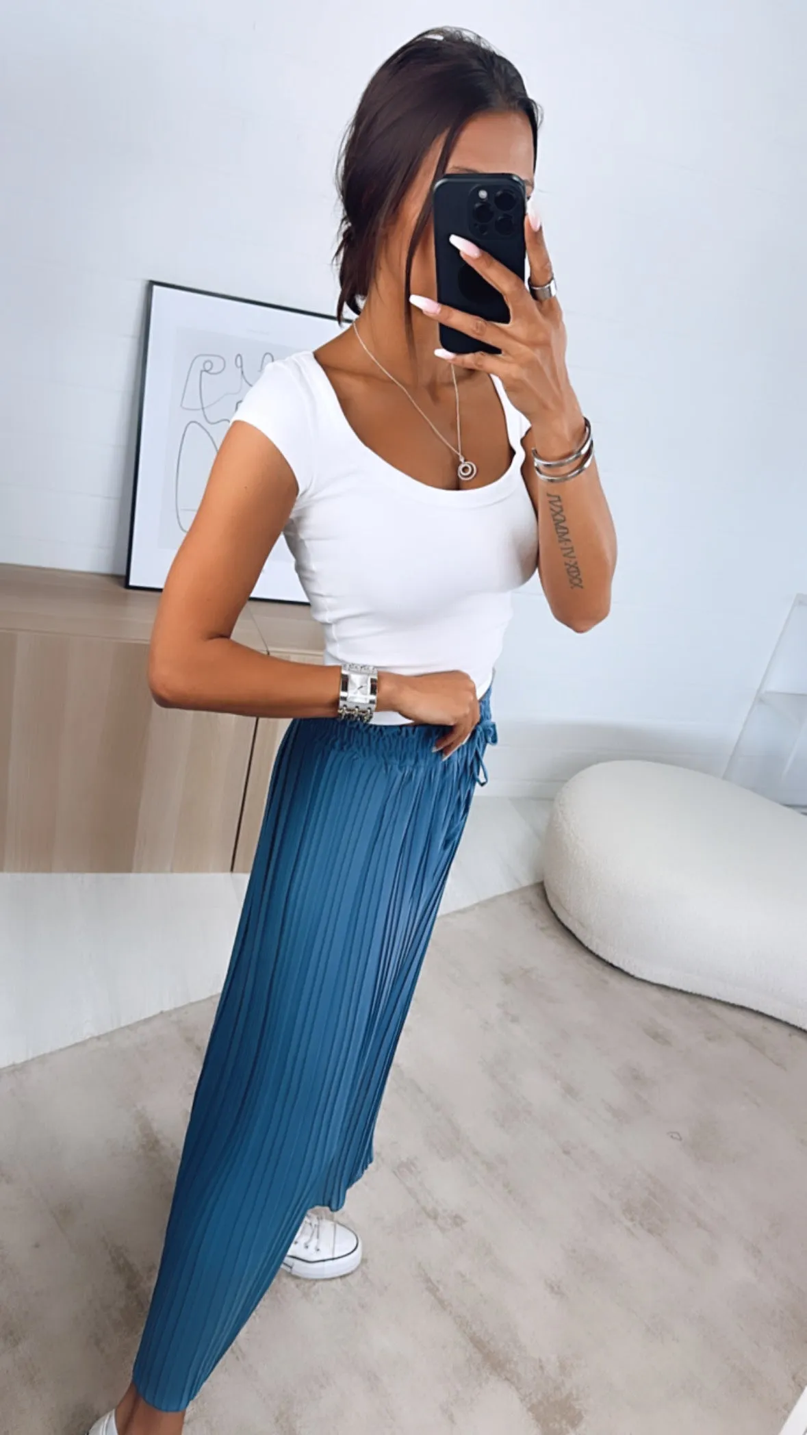 Sheila | Dove Blue Pleated trousers One size