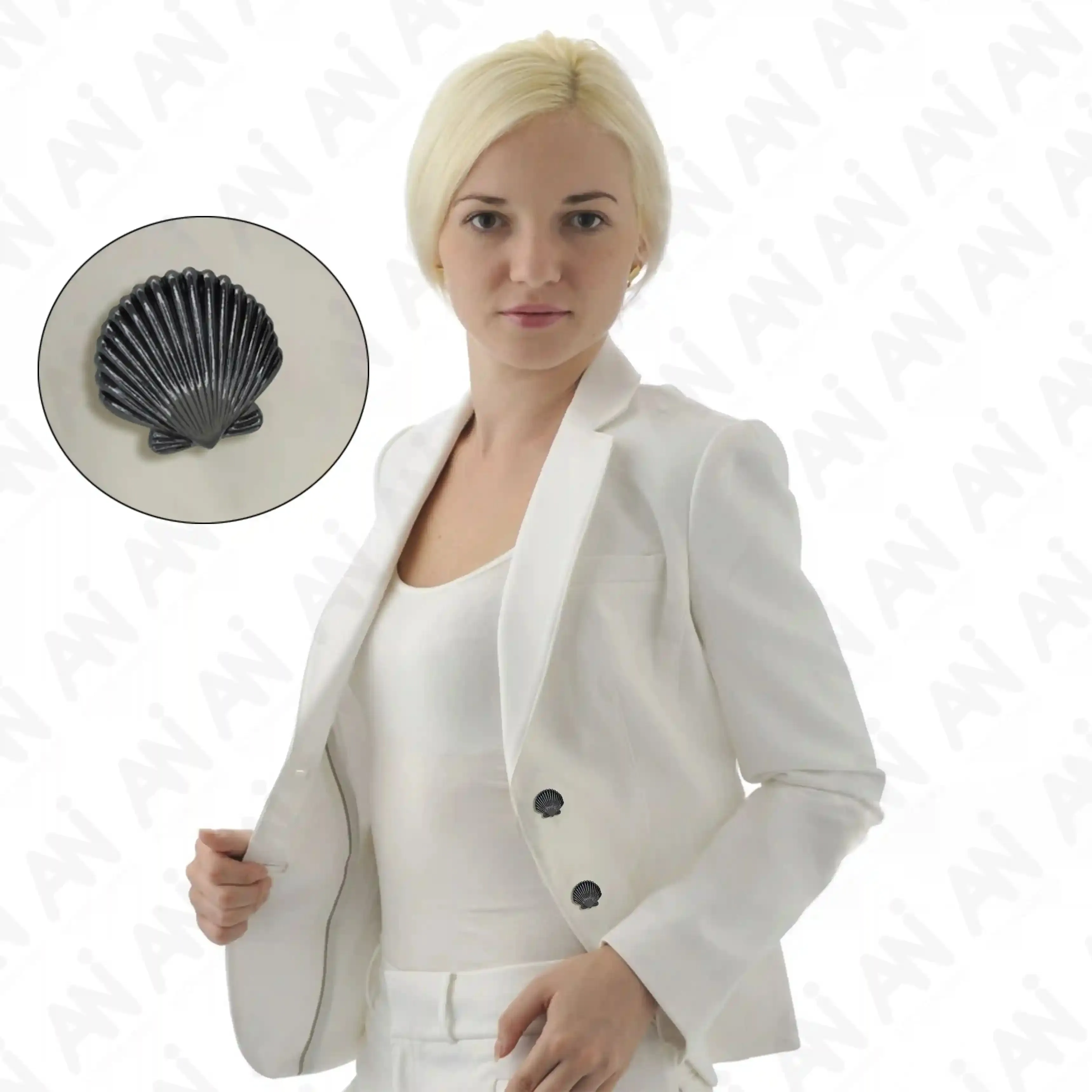 Shell Style Big Size 19mm Buttons