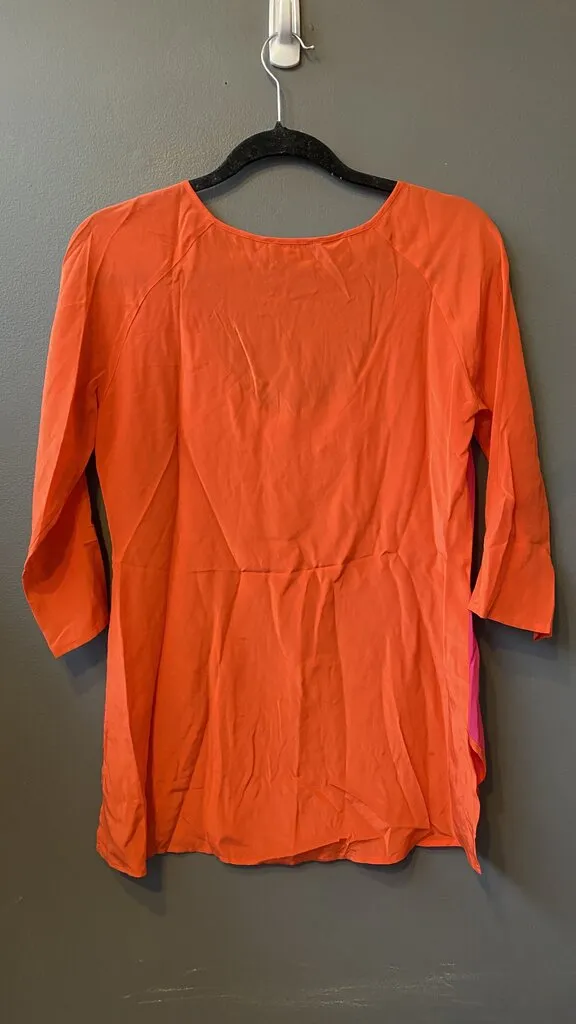Silk Colorblock Blouse