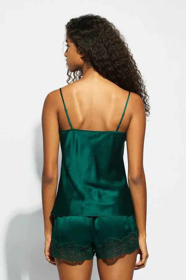 SILK LACE CAMI EMERALD