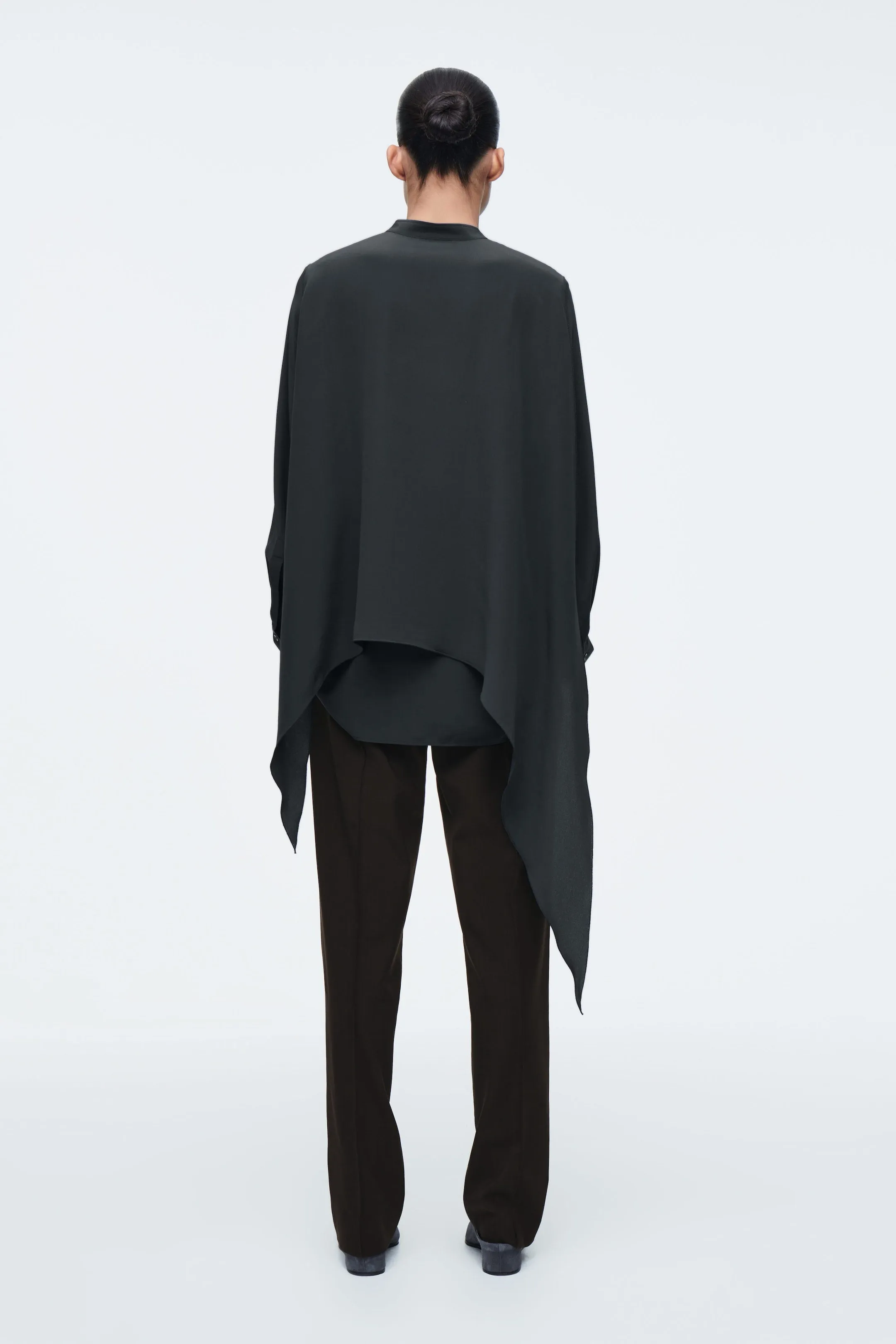 Silk scarf-detail shirt