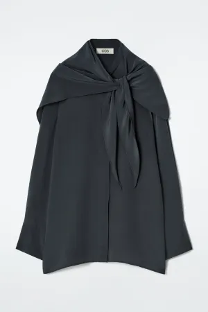 Silk scarf-detail shirt