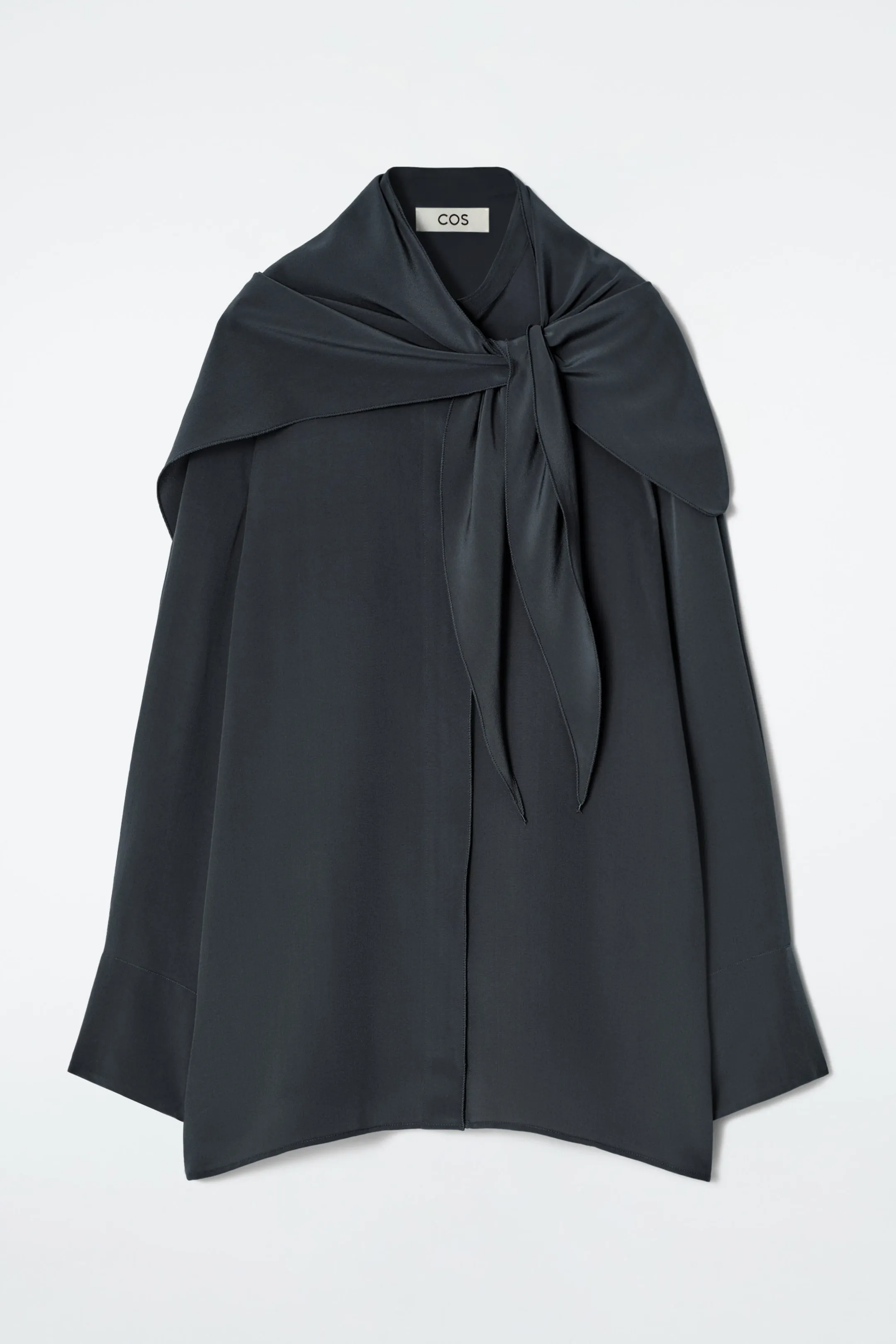 Silk scarf-detail shirt