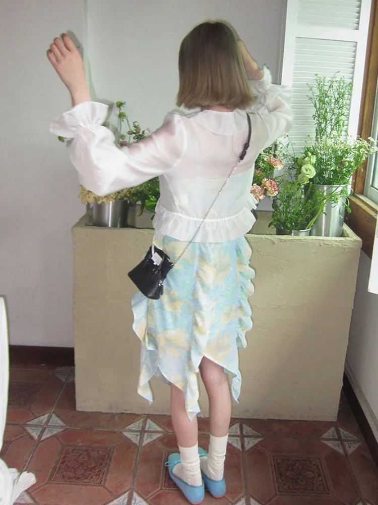 silk short lace sunscreen cardigan