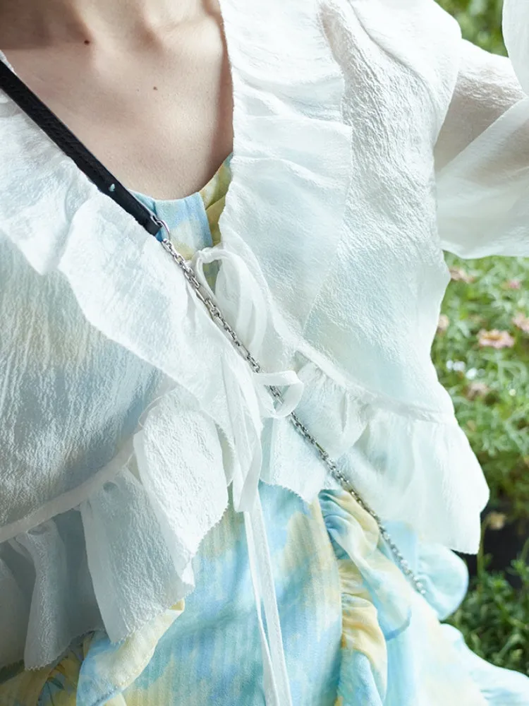 silk short lace sunscreen cardigan
