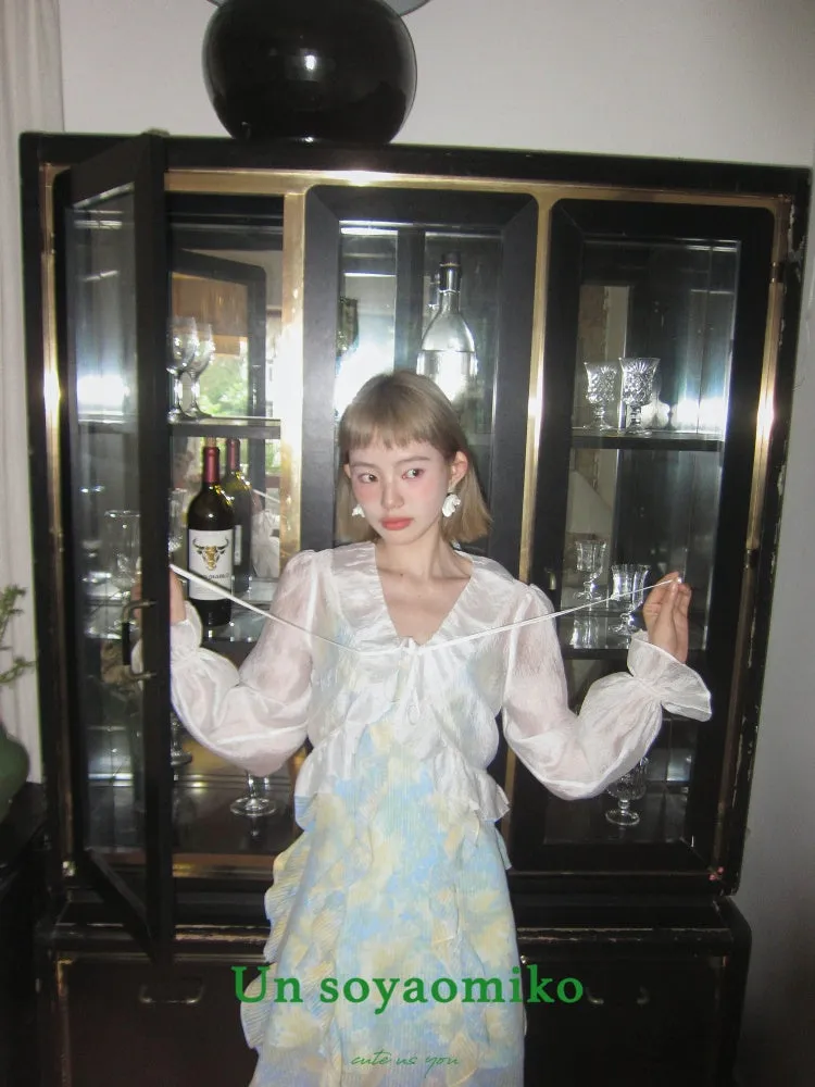 silk short lace sunscreen cardigan