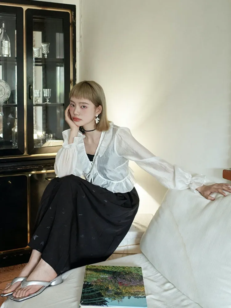 silk short lace sunscreen cardigan