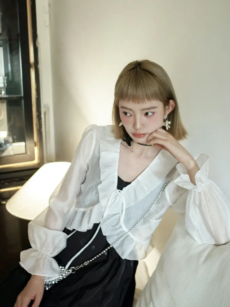 silk short lace sunscreen cardigan