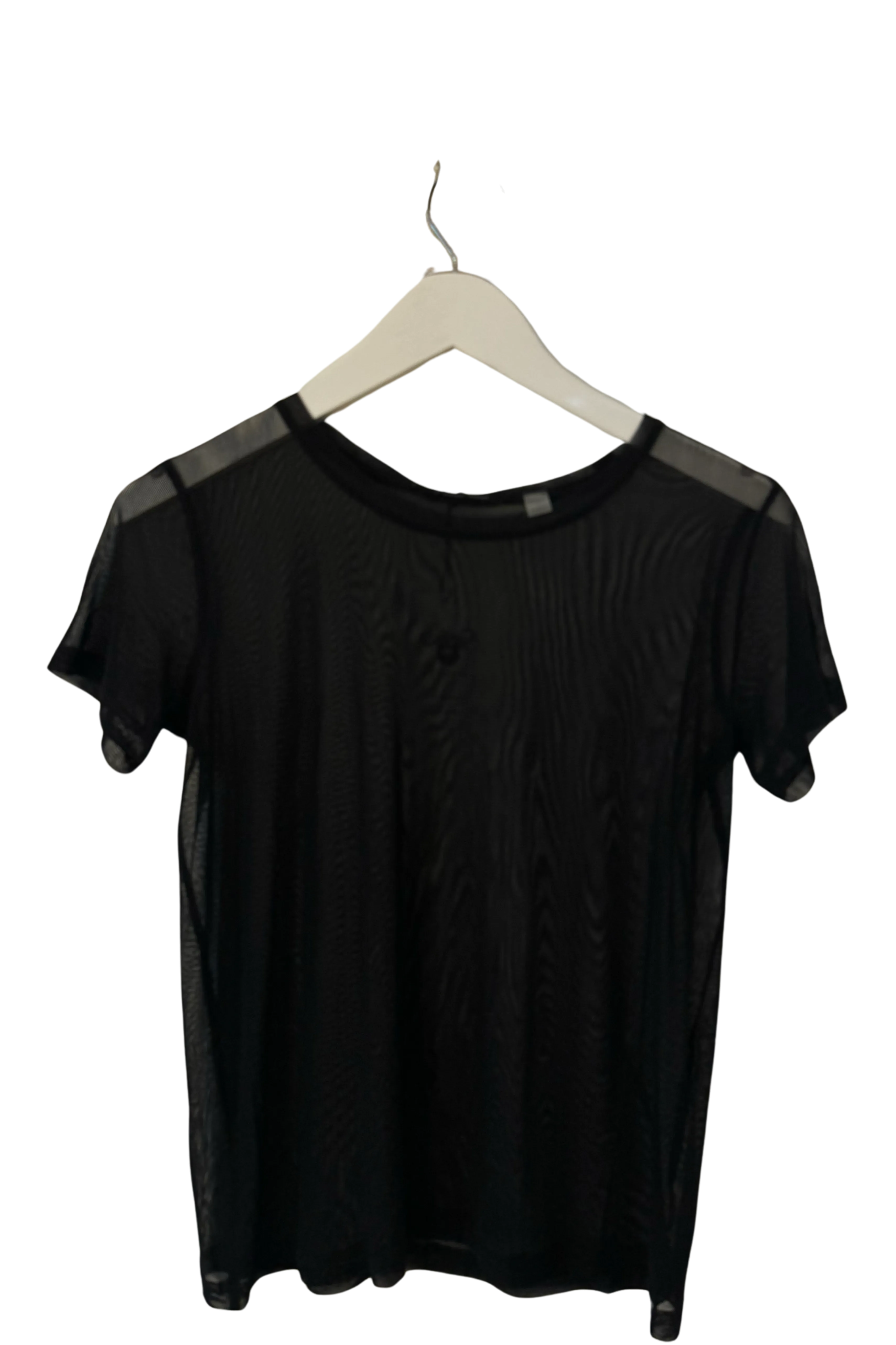 Silk Tulle Black Coal Boyfriend Top