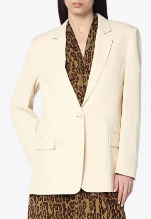 Single-Breasted Viscose Blazer