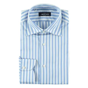 Sky Blue Stripe Spread Collar Shirt