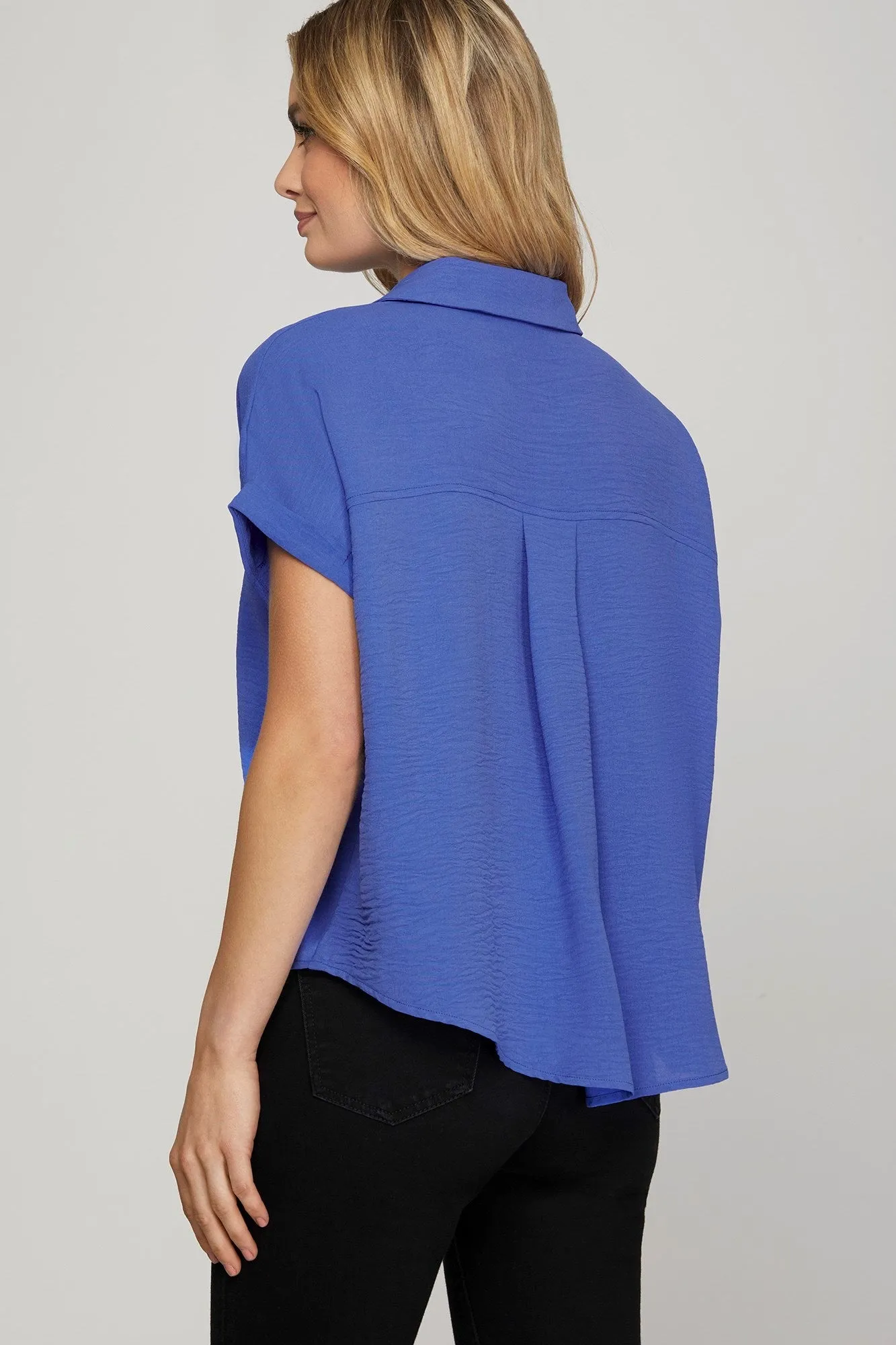 Skylar Drop Shoulder Collared Top