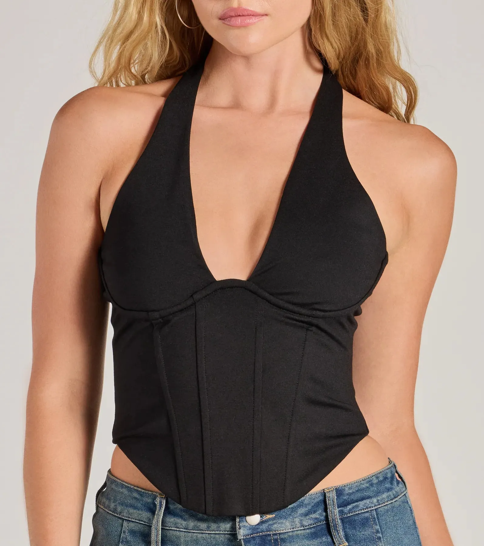 Sleek And Stunning Corset Halter Top
