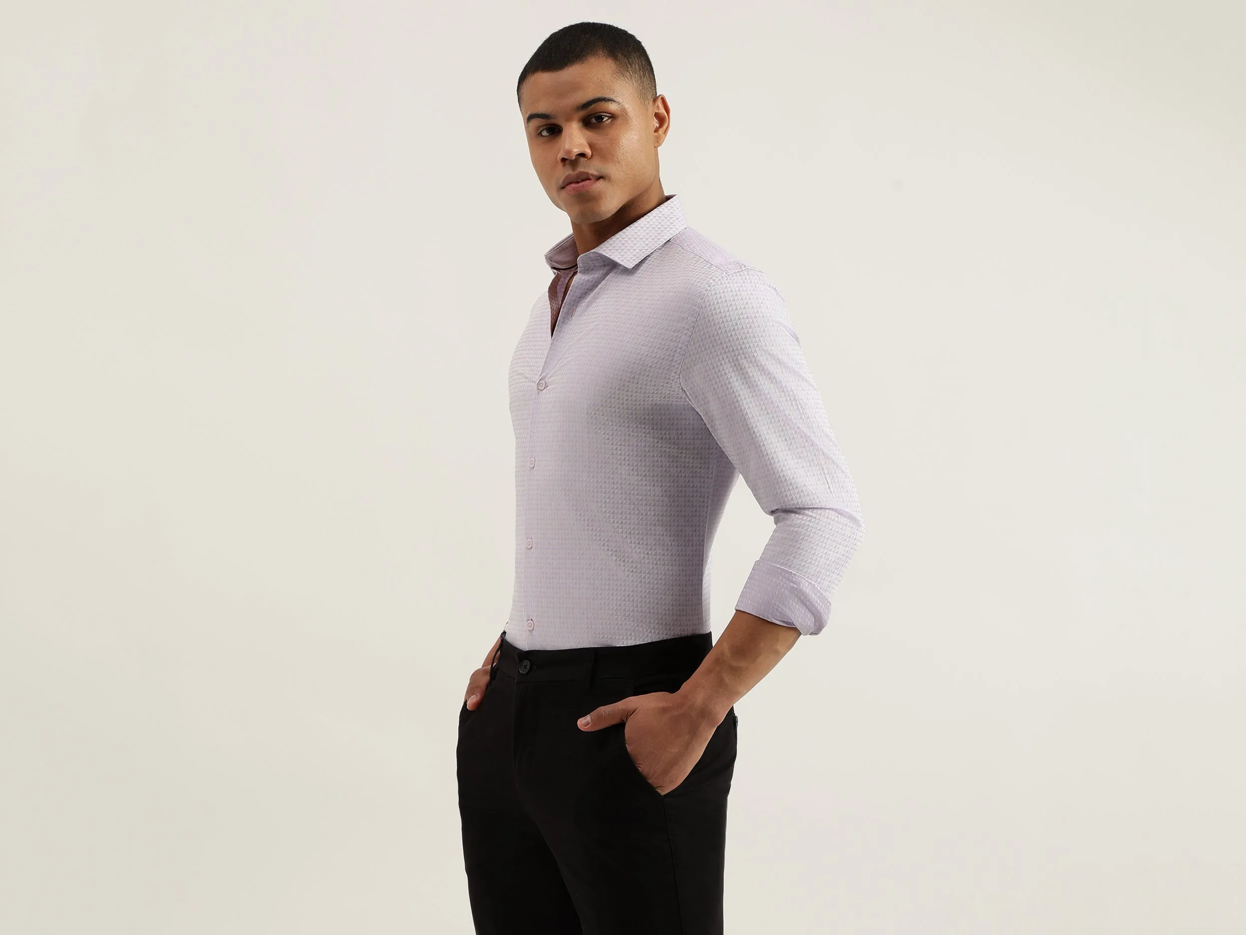 Slim Fit Cut Away Printed Shirts