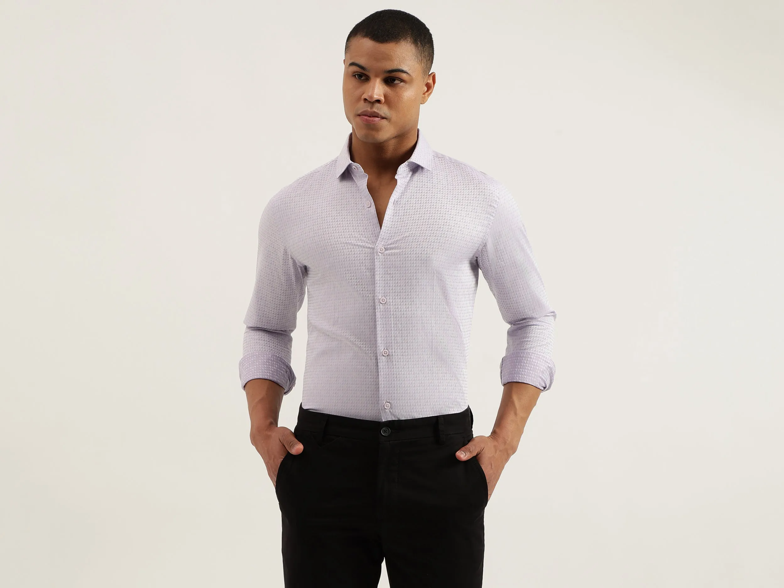 Slim Fit Cut Away Printed Shirts